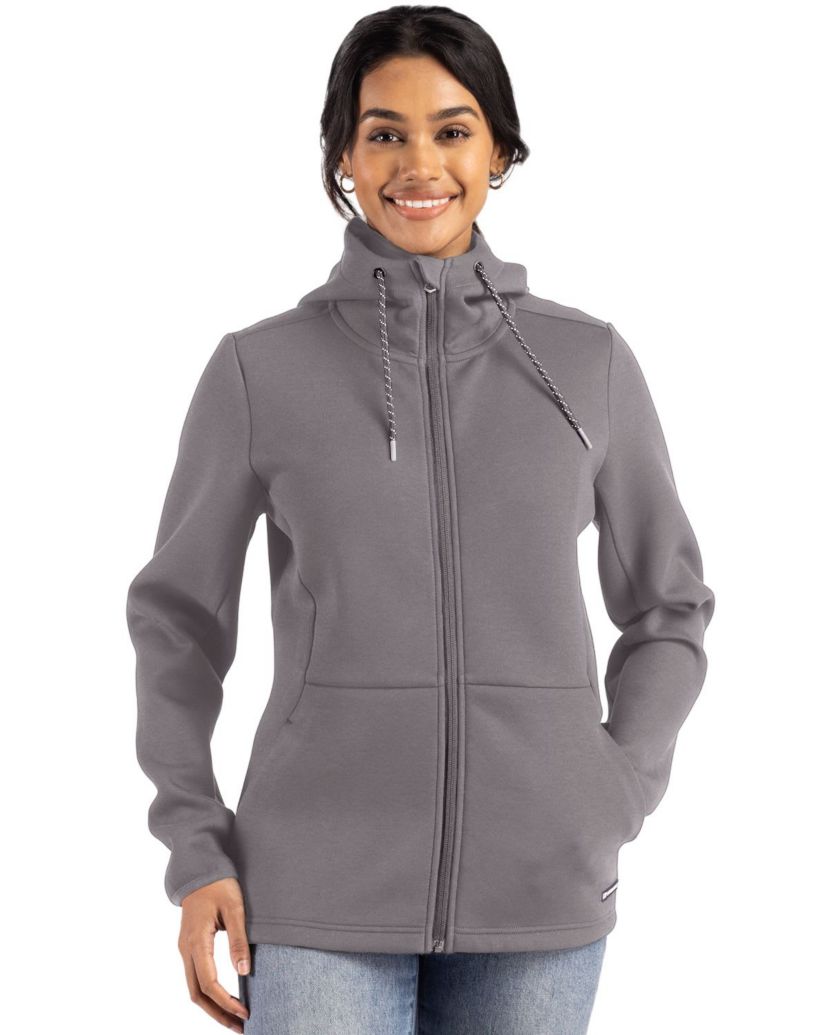 Cutter & Buck Roam Epic Comfort Recycled Womens Full Zip Hooded Jacket