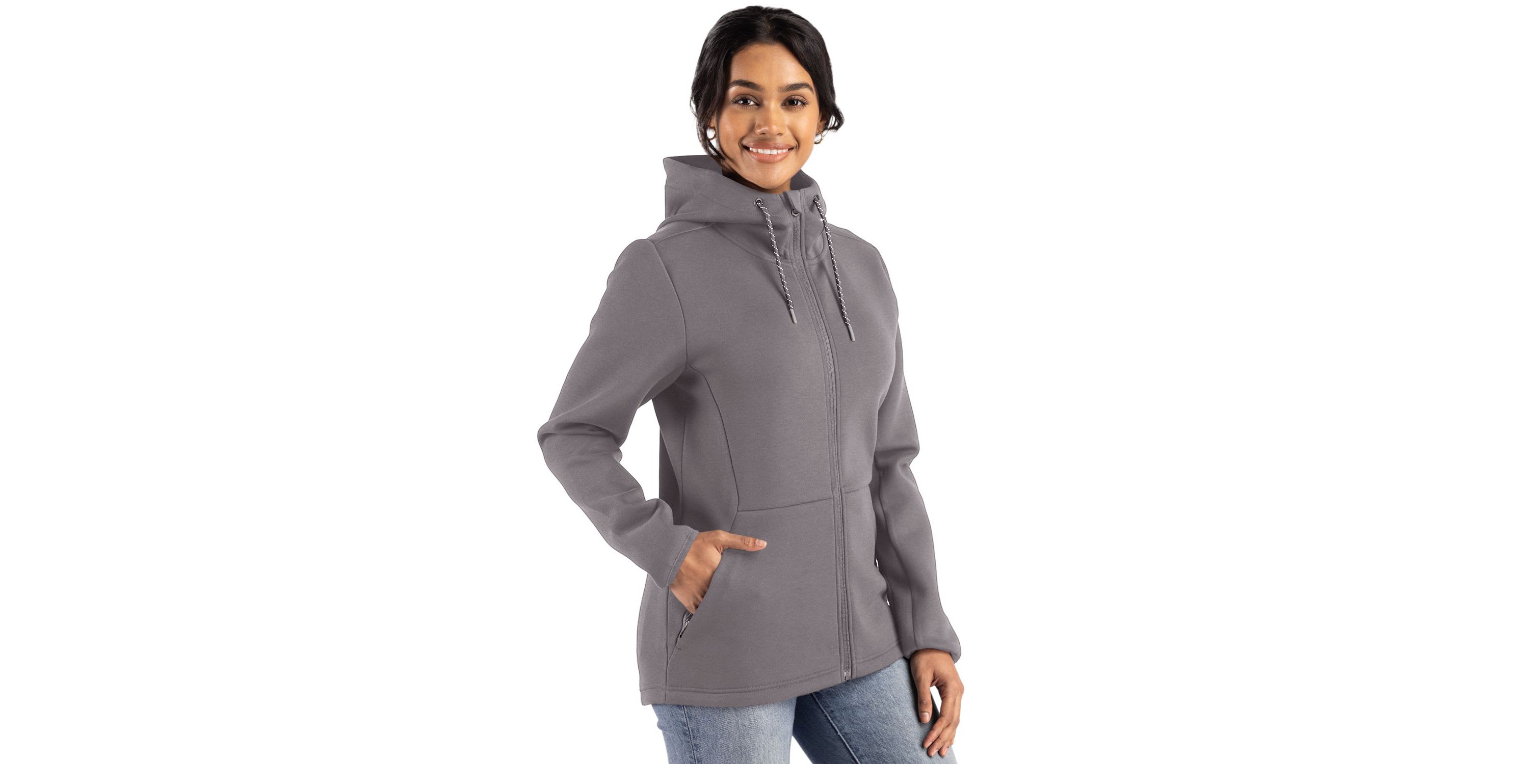 Cutter & Buck Roam Epic Comfort Recycled Womens Full Zip Hooded Jacket
