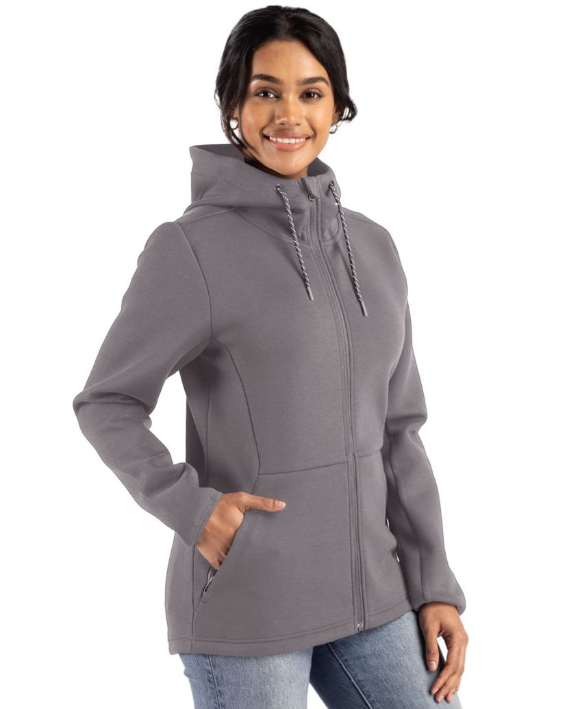 Cutter & Buck Roam Epic Comfort Recycled Womens Full Zip Hooded Jacket