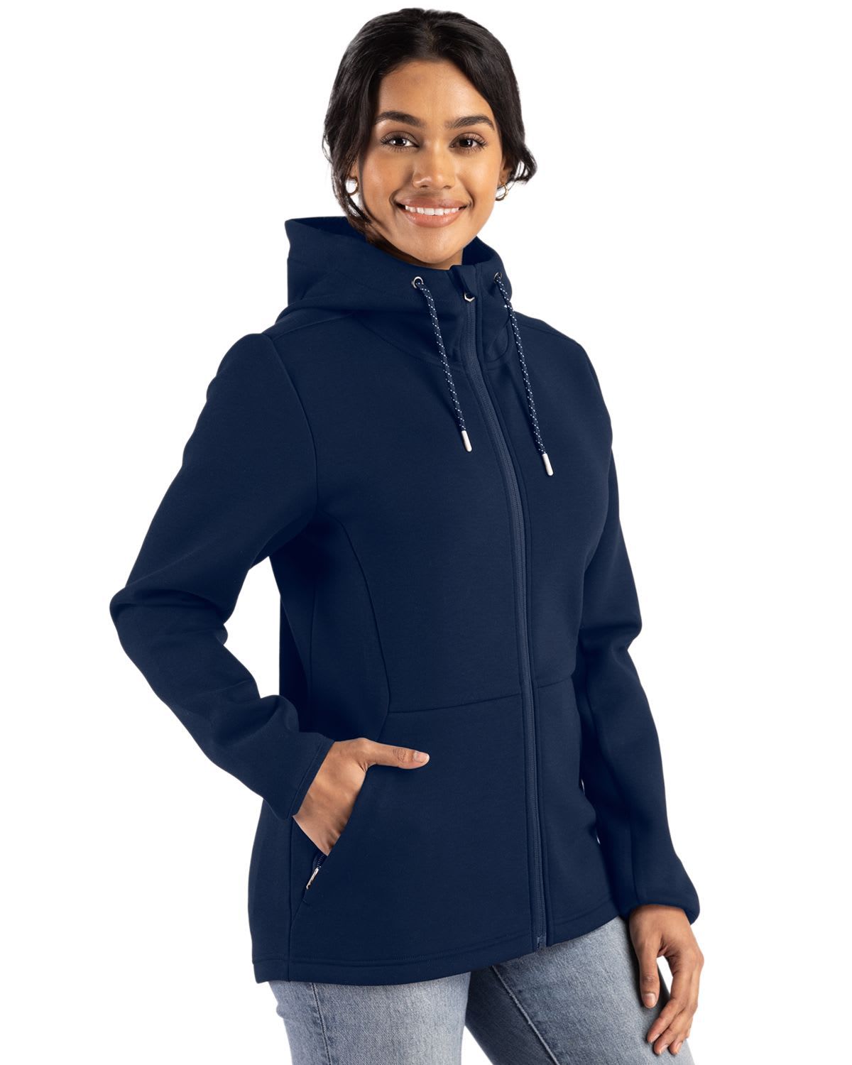 Cutter & Buck Roam Epic Comfort Recycled Womens Full Zip Hooded Jacket