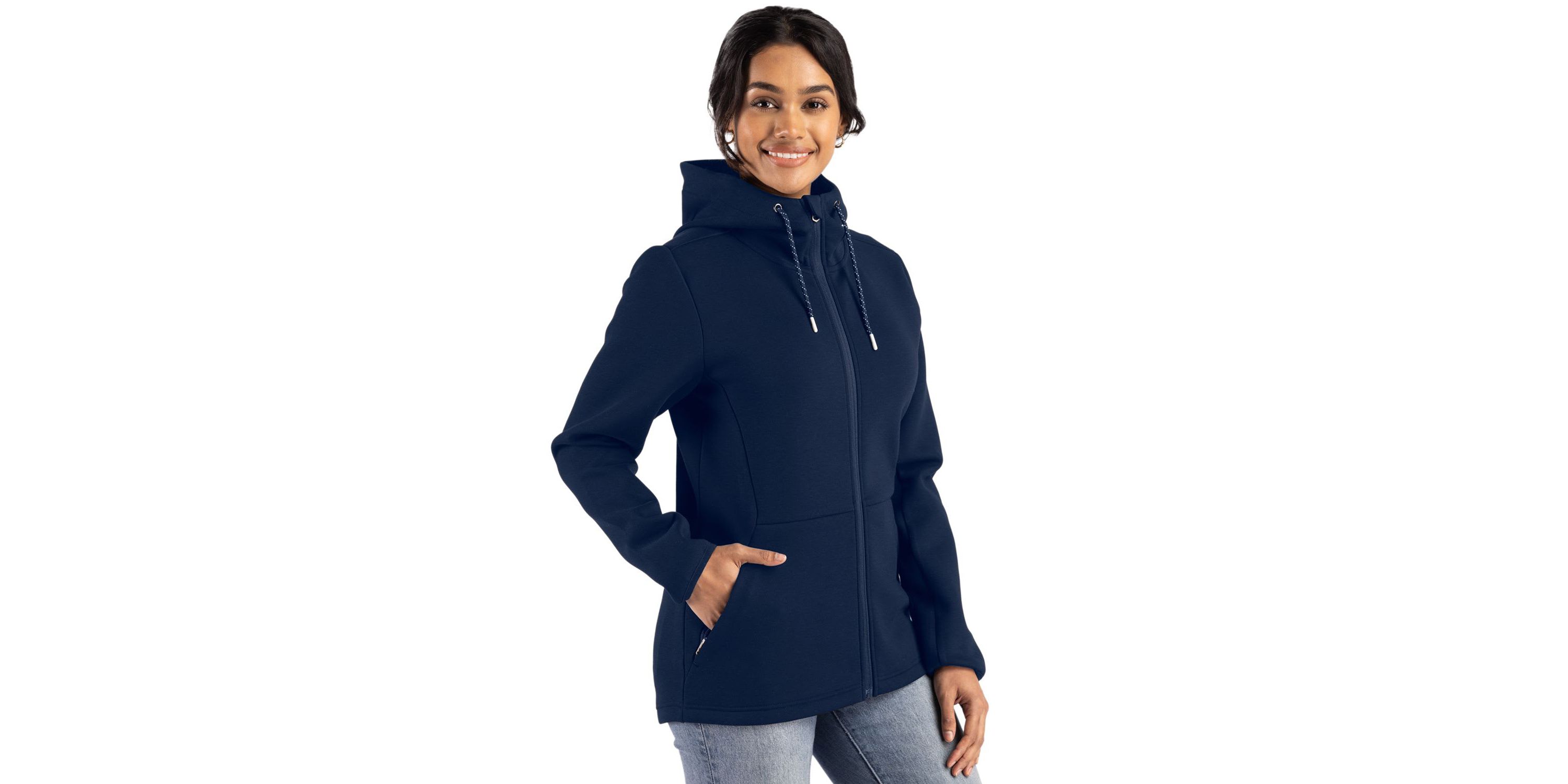 Cutter & Buck Roam Epic Comfort Recycled Womens Full Zip Hooded Jacket