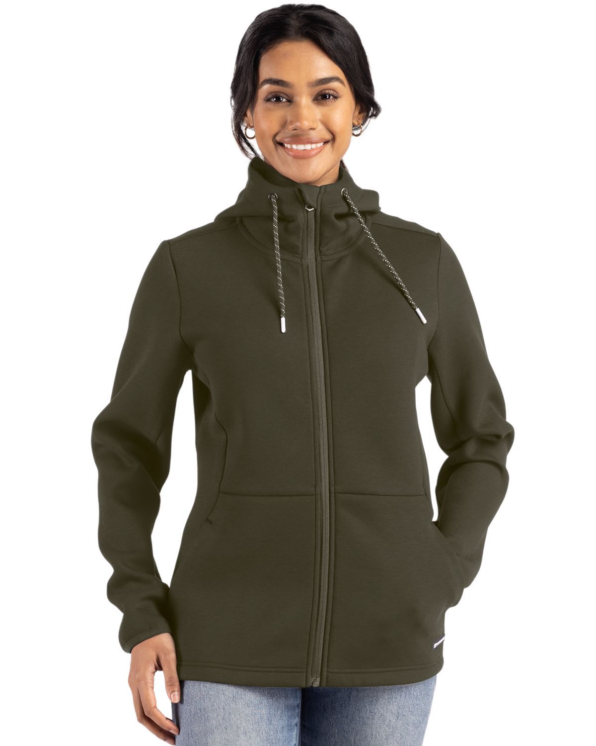 Cutter & Buck Roam Epic Comfort Recycled Womens Full Zip Hooded Jacket