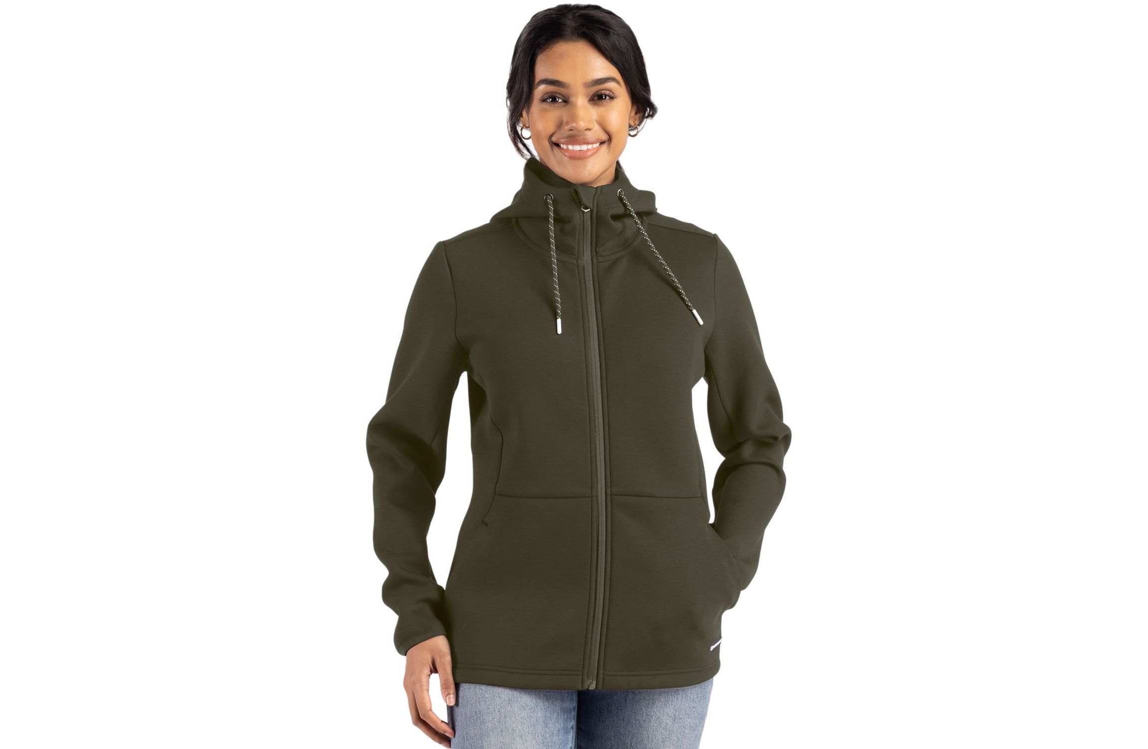 Cutter & Buck Roam Epic Comfort Recycled Womens Full Zip Hooded Jacket