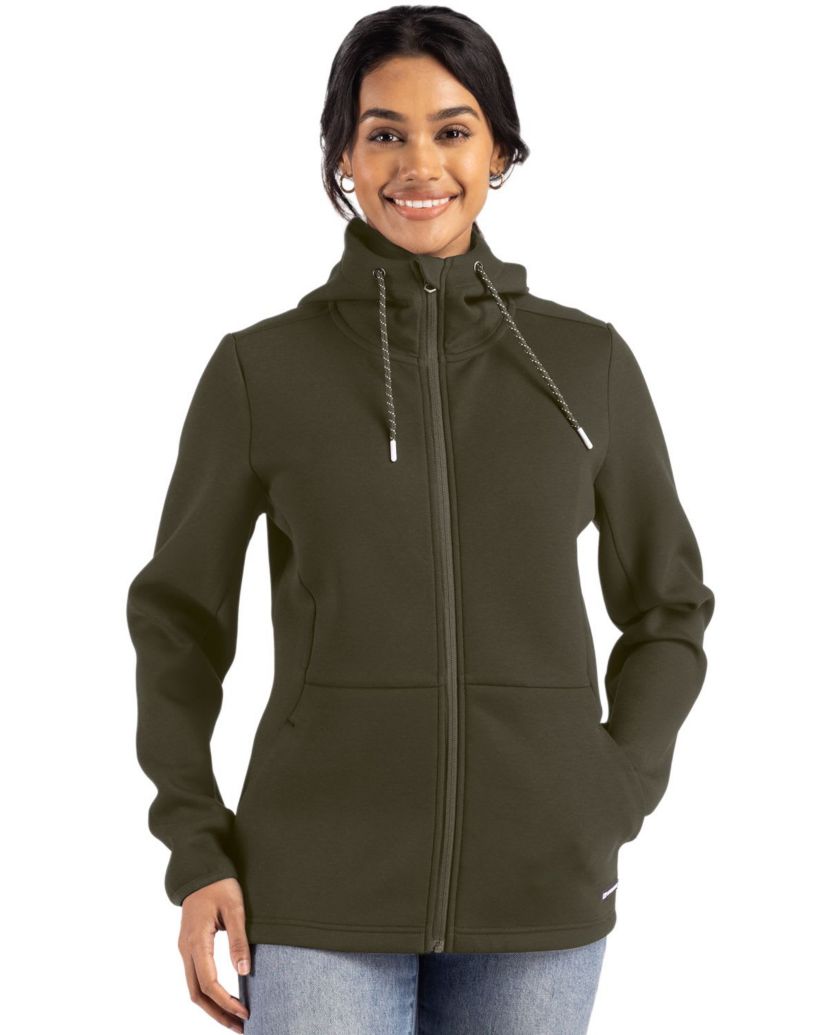 Cutter & Buck Roam Epic Comfort Recycled Womens Full Zip Hooded Jacket