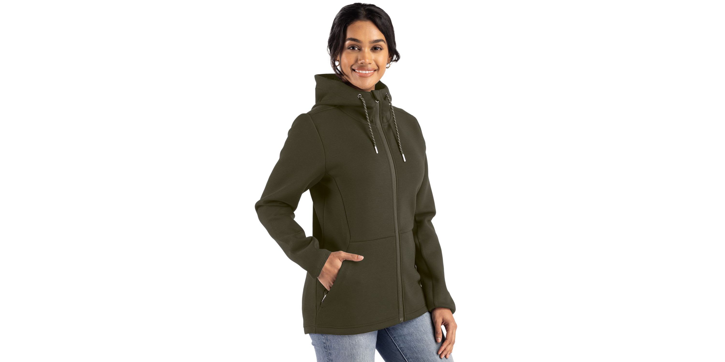 Cutter & Buck Roam Epic Comfort Recycled Womens Full Zip Hooded Jacket