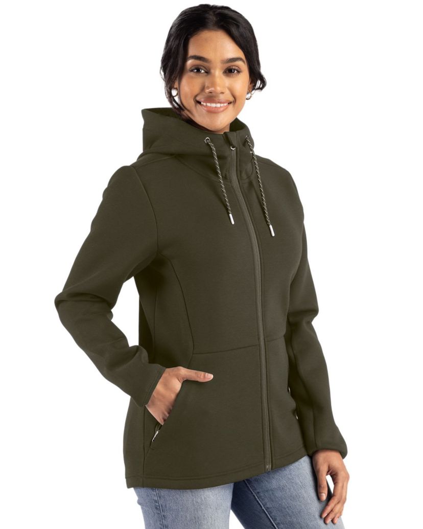 Cutter & Buck Roam Epic Comfort Recycled Womens Full Zip Hooded Jacket