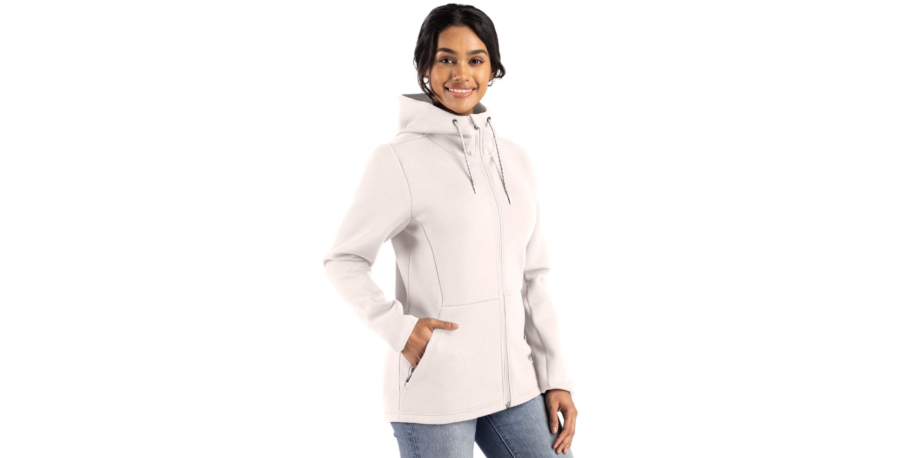 Cutter & Buck Roam Epic Comfort Recycled Womens Full Zip Hooded Jacket