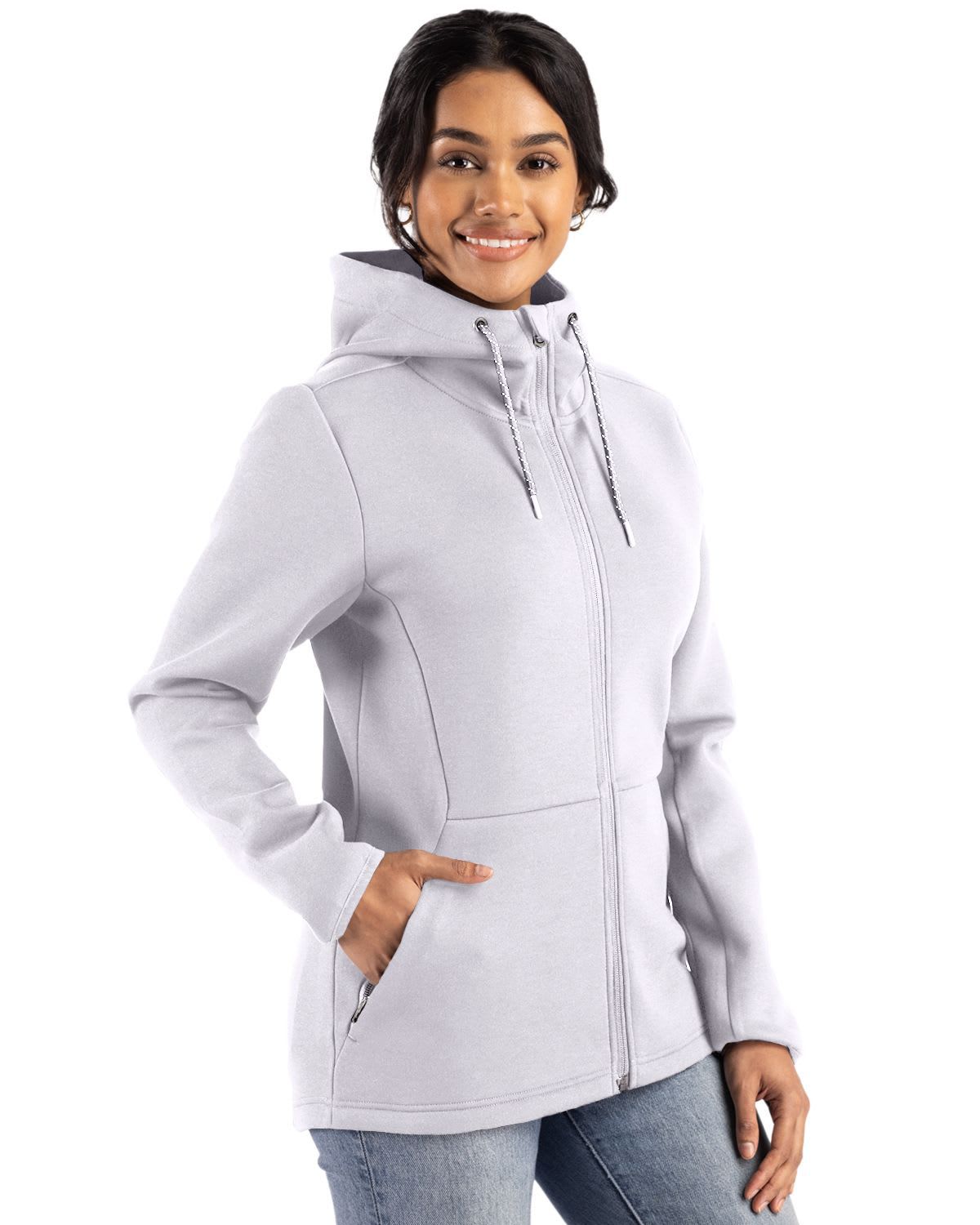 Cutter & Buck Roam Epic Comfort Recycled Womens Full Zip Hooded Jacket
