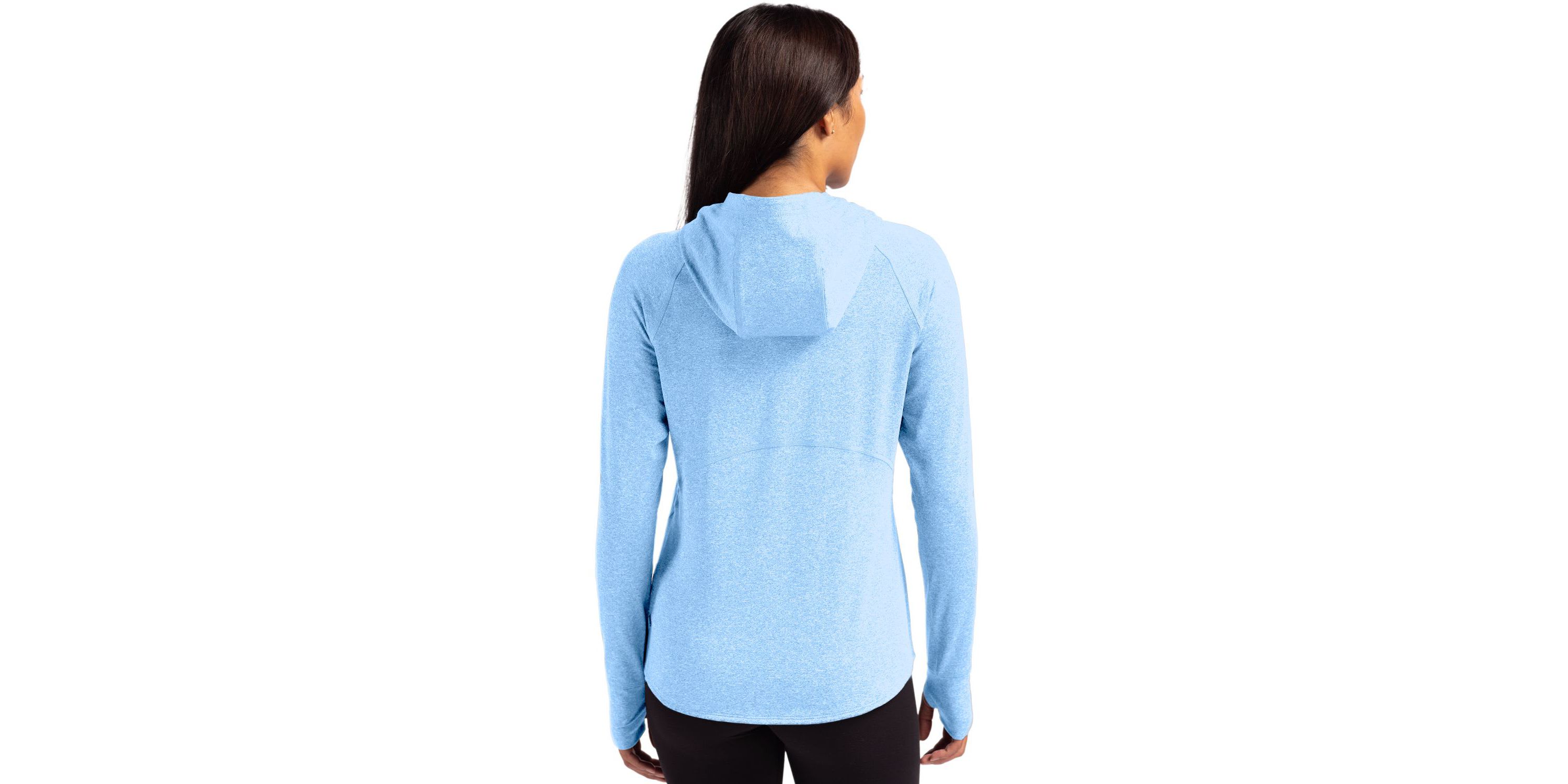 Cutter & Buck Adapt Knit Recycled Womens Heathered Hooded Pullover