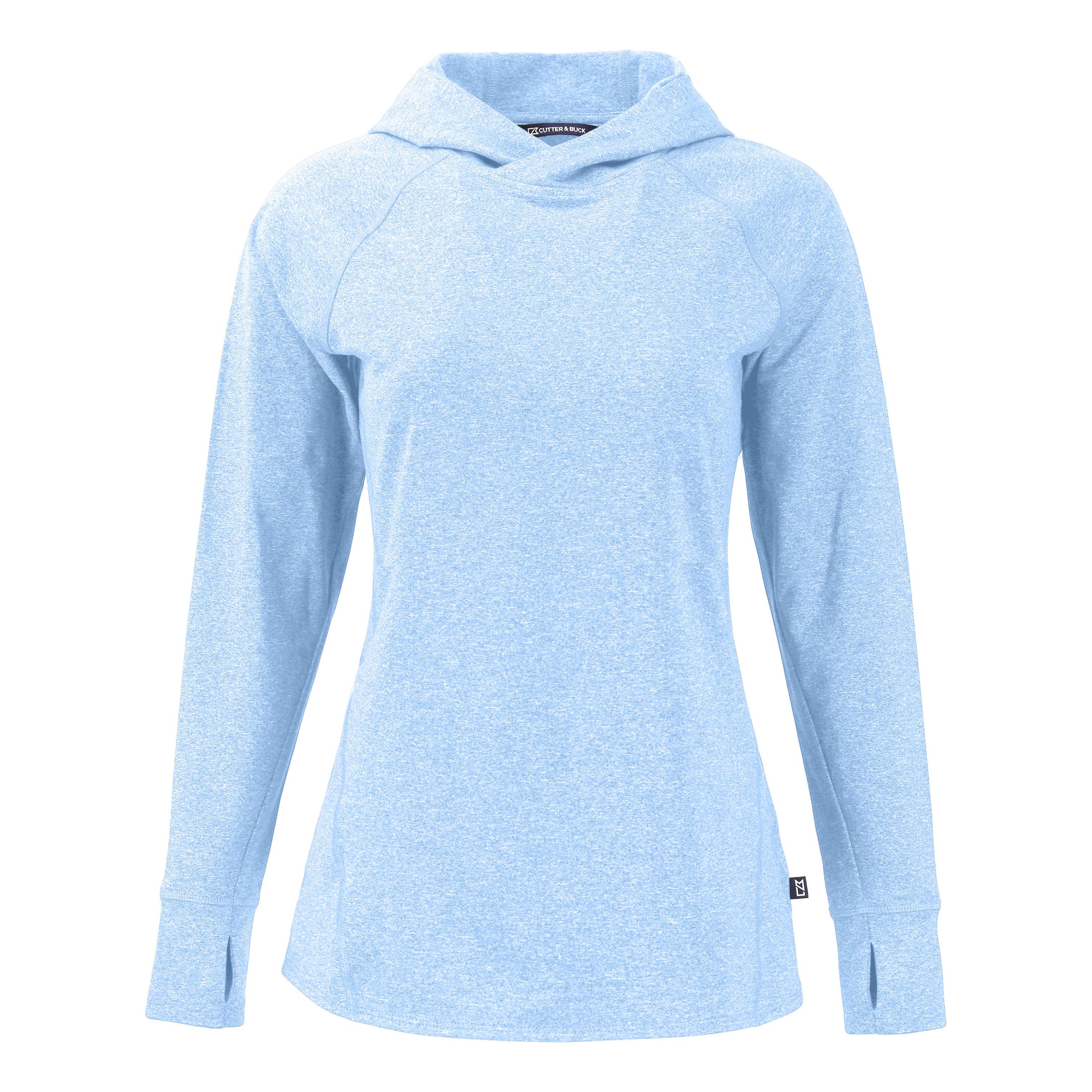 Cutter & Buck Adapt Knit Recycled Womens Heathered Hooded Pullover