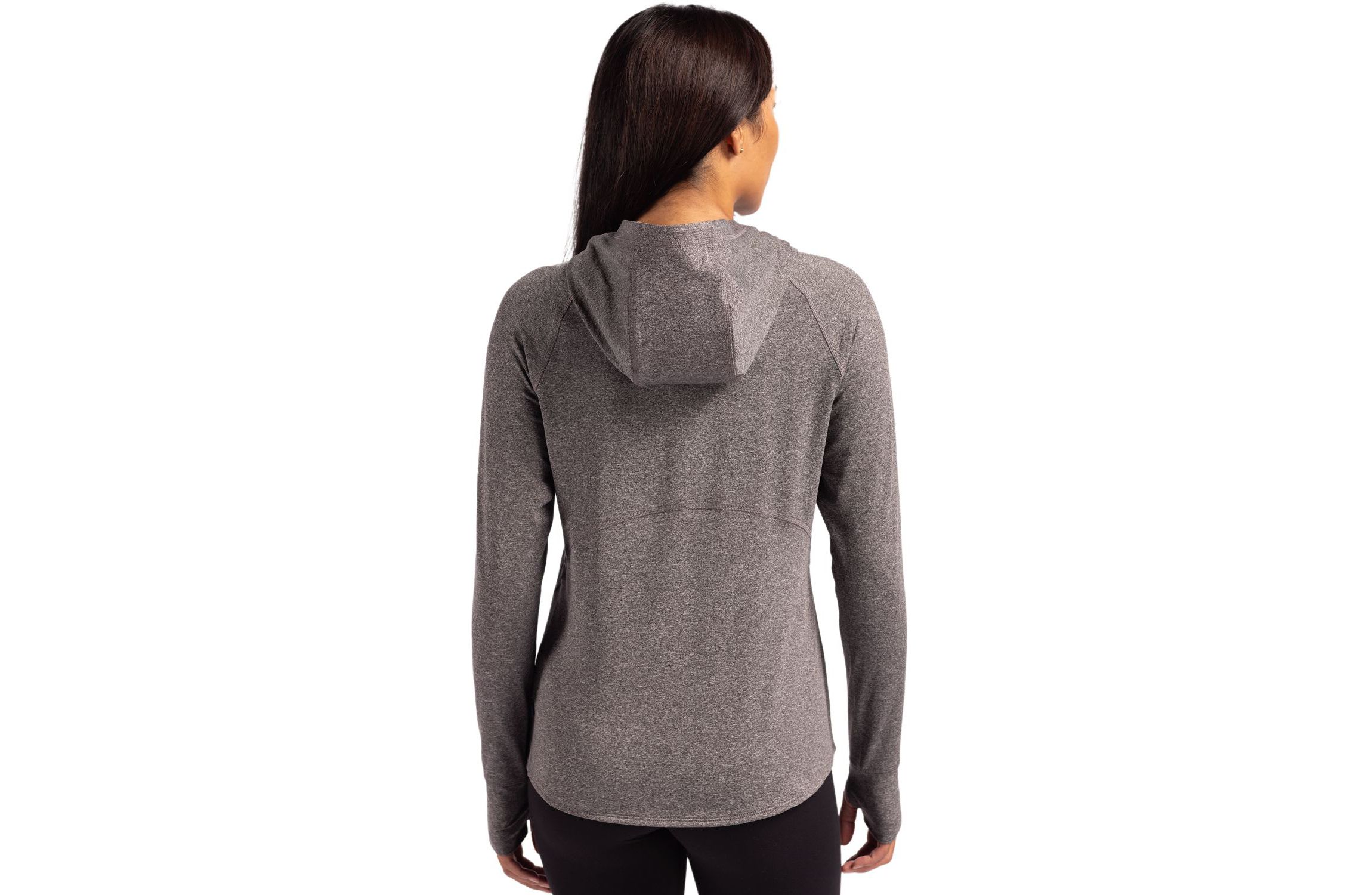 Cutter & Buck Adapt Knit Recycled Womens Heathered Hooded Pullover