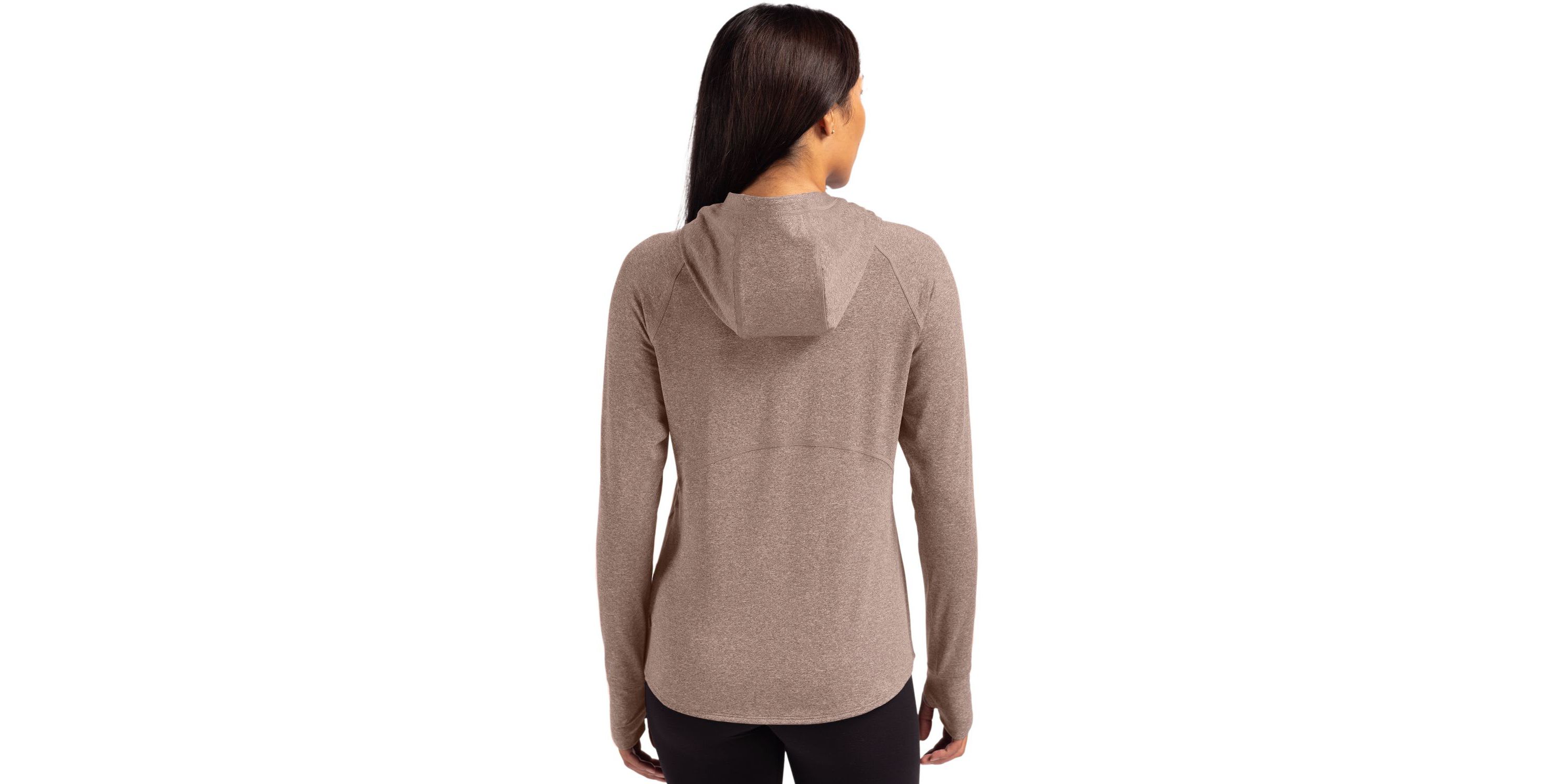 Cutter & Buck Adapt Knit Recycled Womens Heathered Hooded Pullover