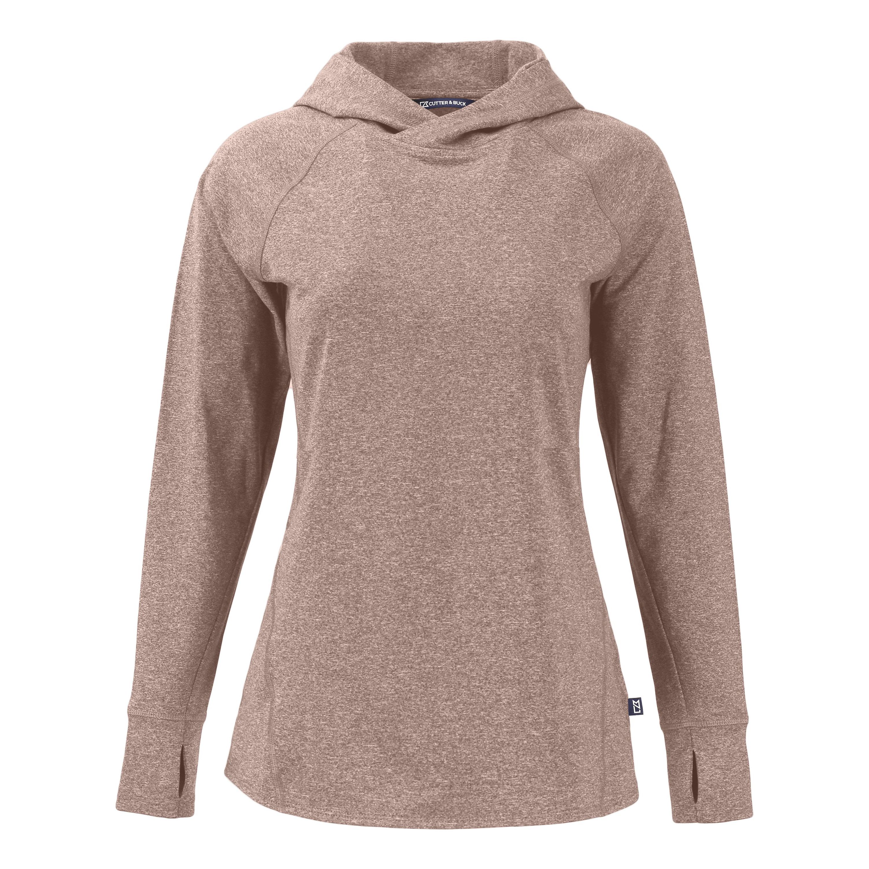 Cutter & Buck Adapt Knit Recycled Womens Heathered Hooded Pullover