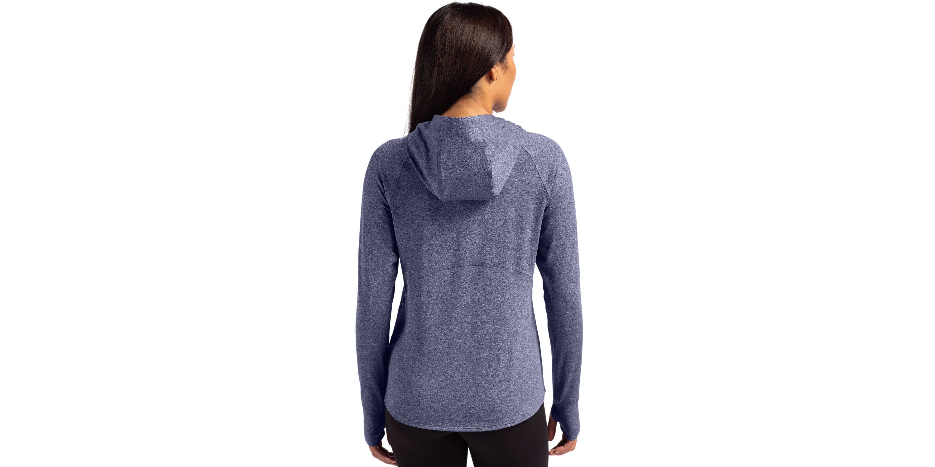 Cutter & Buck Adapt Knit Recycled Womens Heathered Hooded Pullover