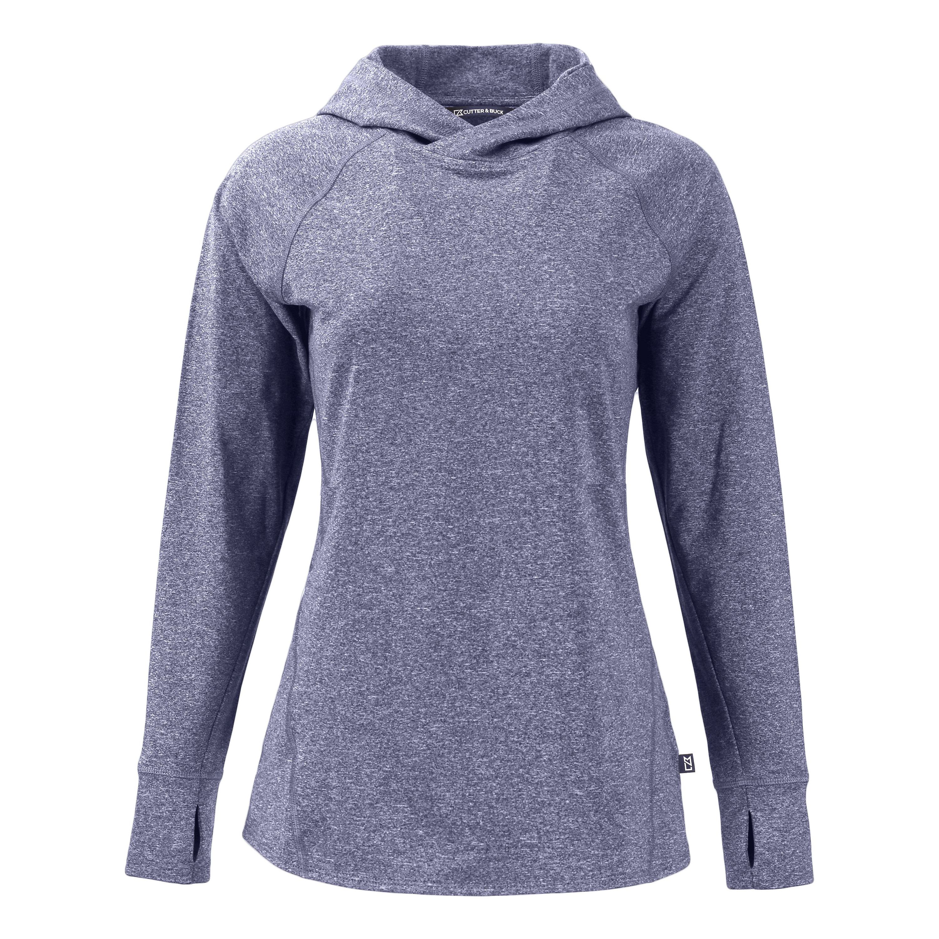 Cutter & Buck Adapt Knit Recycled Womens Heathered Hooded Pullover