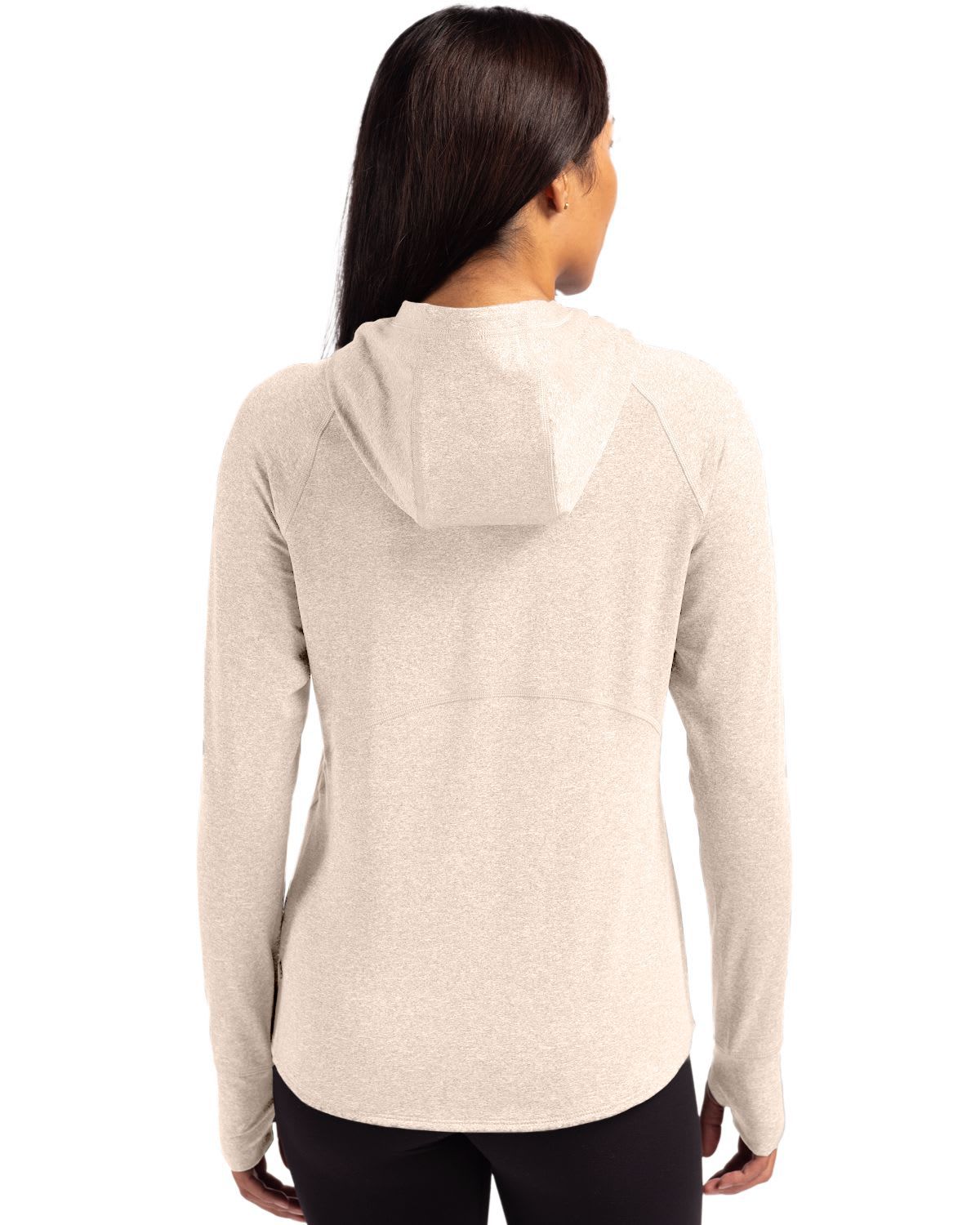 Cutter & Buck Adapt Knit Recycled Womens Heathered Hooded Pullover