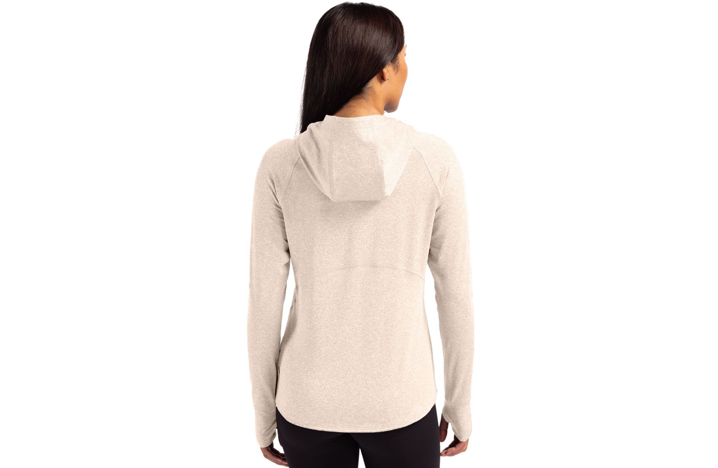 Cutter & Buck Adapt Knit Recycled Womens Heathered Hooded Pullover
