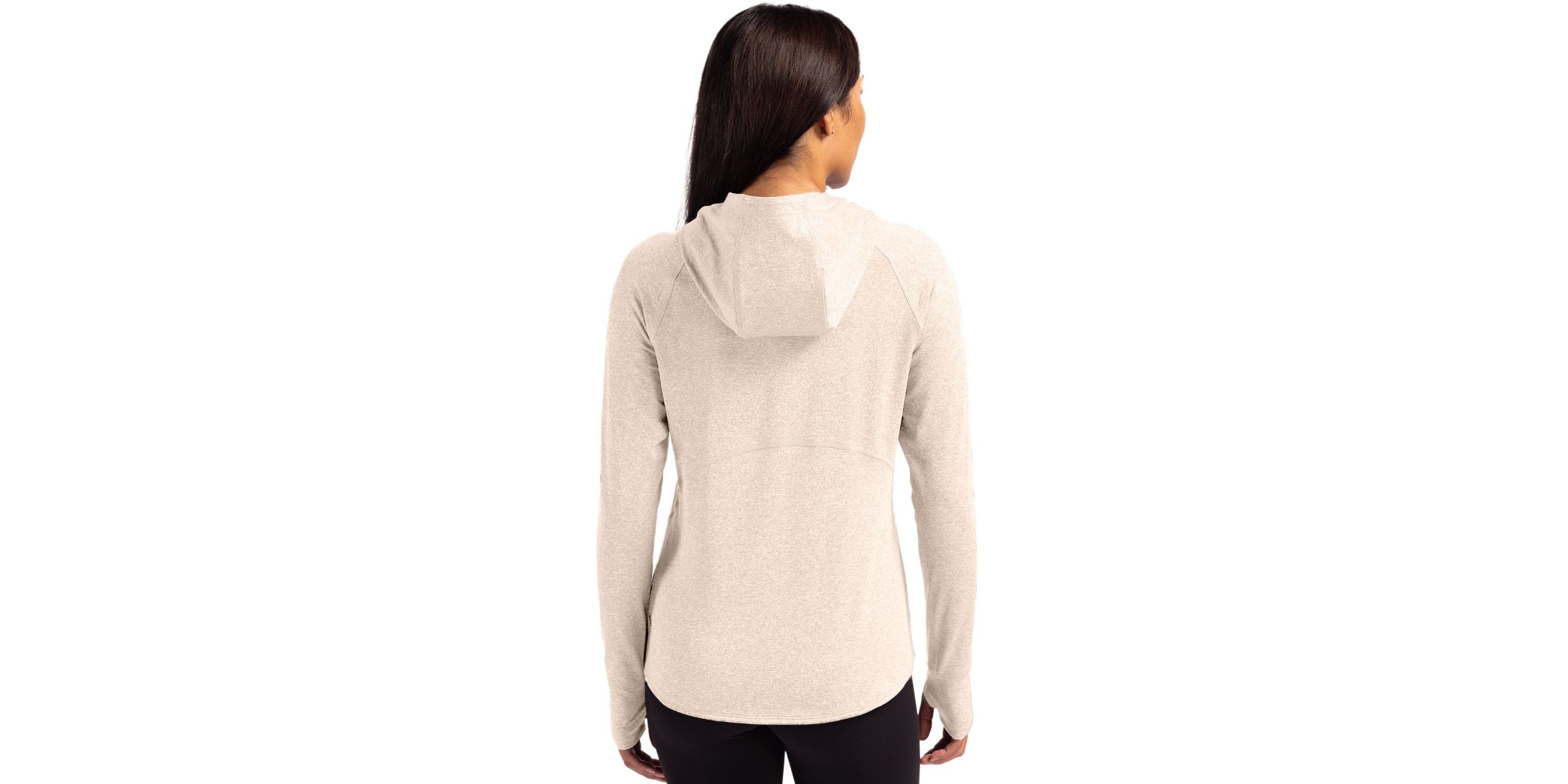Cutter & Buck Adapt Knit Recycled Womens Heathered Hooded Pullover