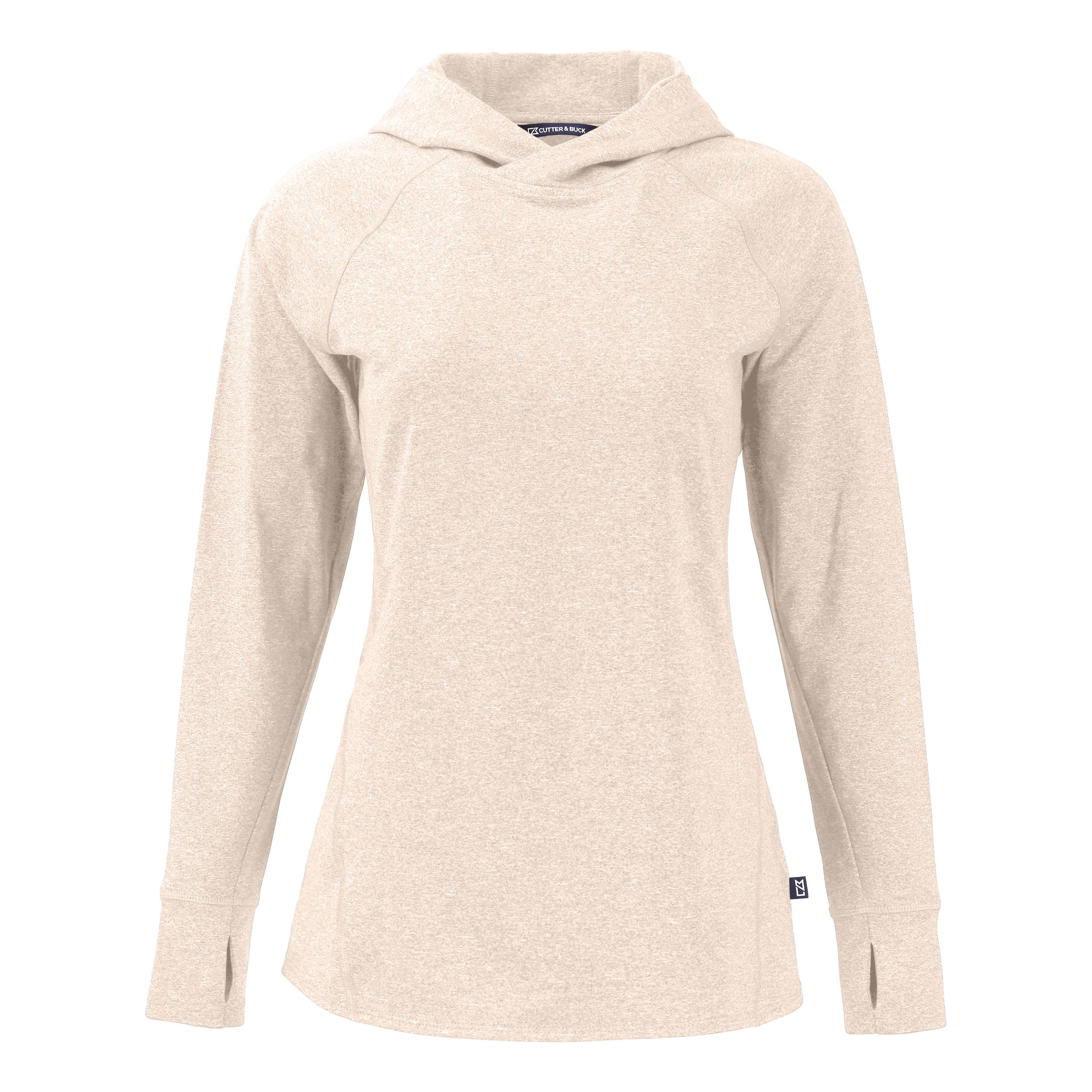 Cutter & Buck Adapt Knit Recycled Womens Heathered Hooded Pullover
