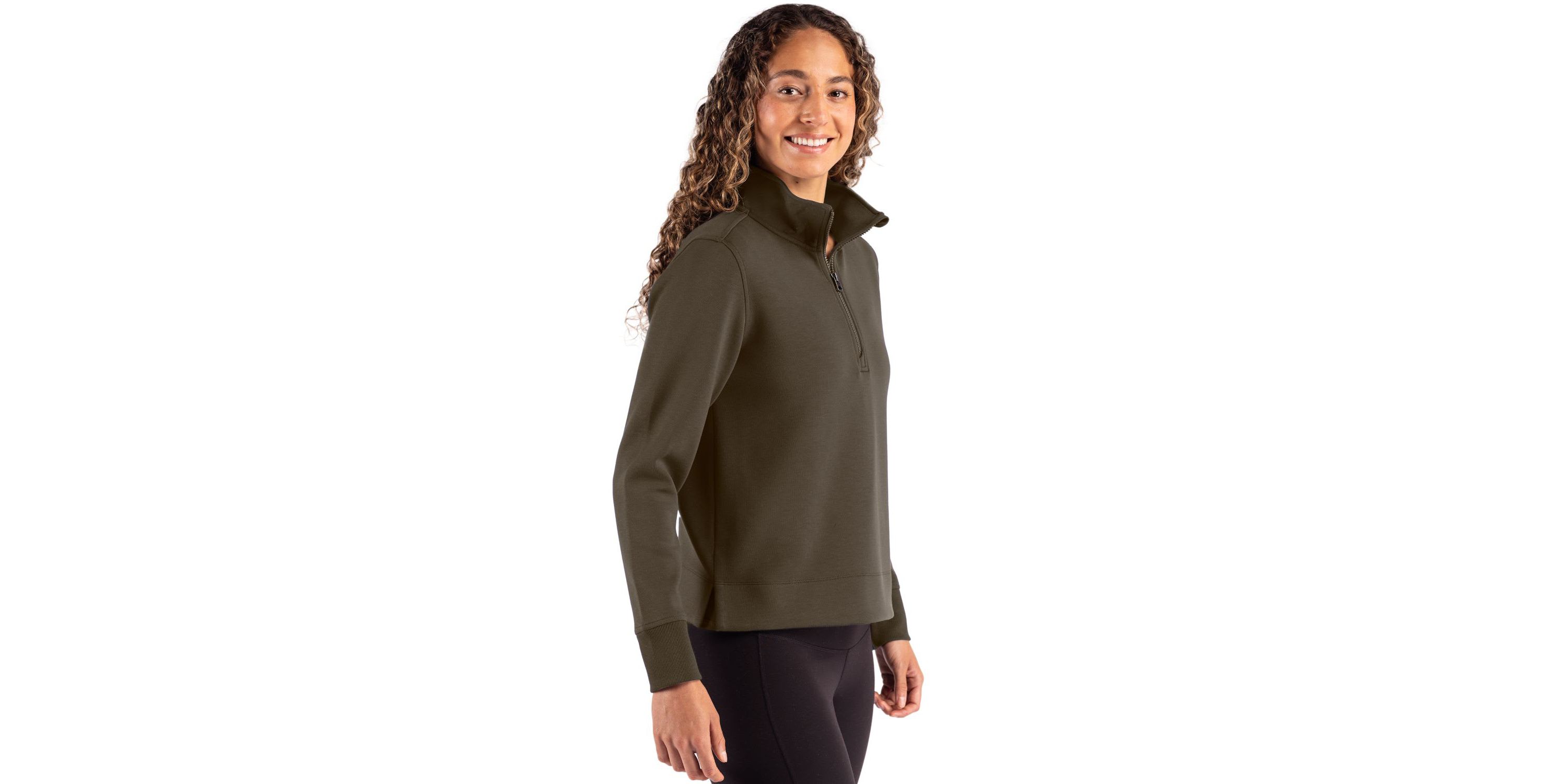 Cutter & Buck Roam Epic Versatility Recycled Womens Quarter Zip Pullover