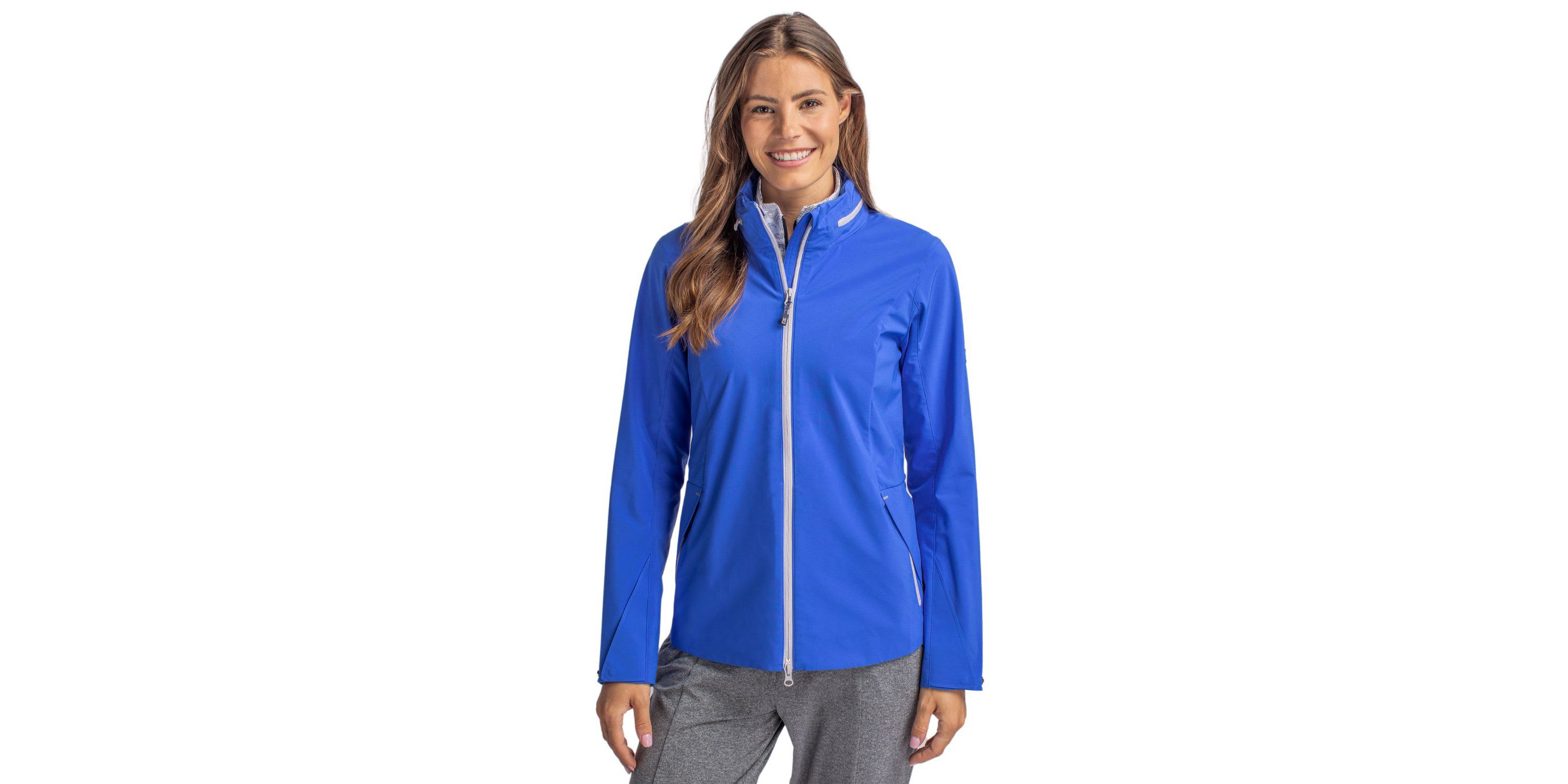 Cutter & Buck Vapor Water Repellent Stretch Womens Full Zip Rain Jacket