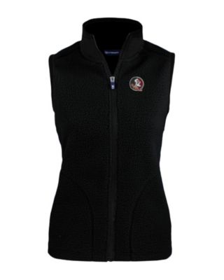 Cutter & Buck Women's NCAA Florida State Seminoles Cascade Eco Sherpa Fleece Vest, Black -  0197947068849