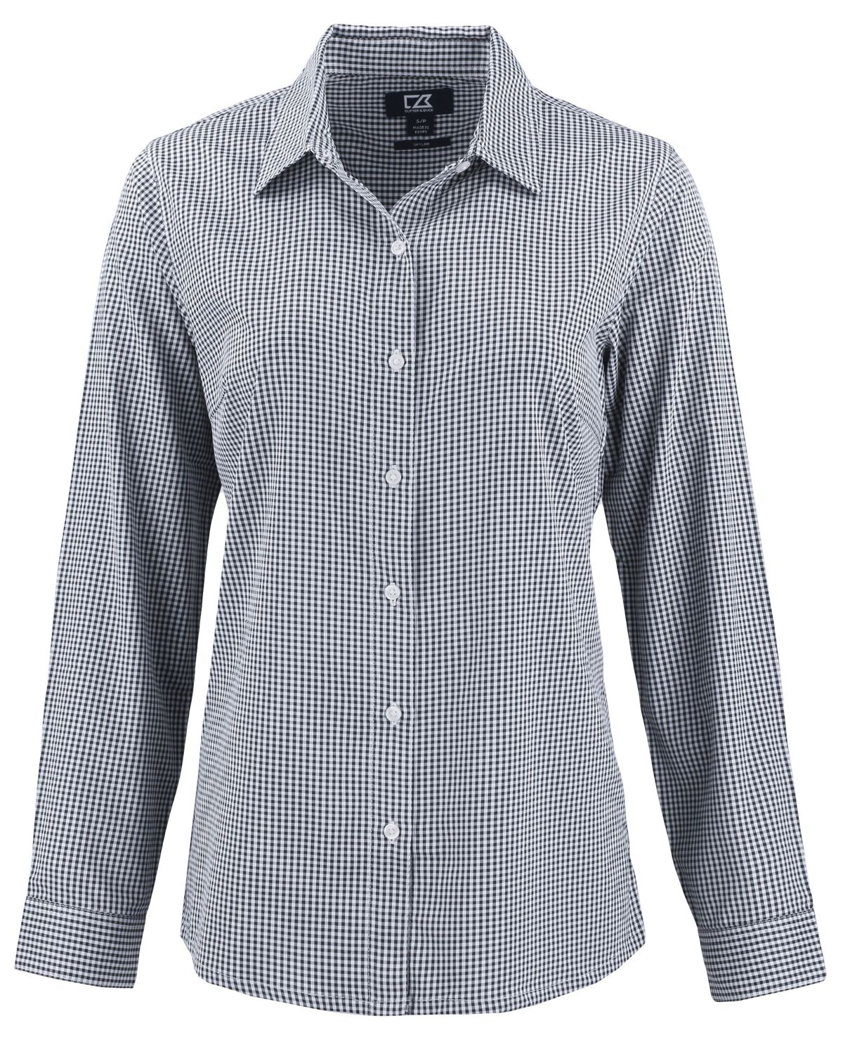 Cutter & Buck Skyline Epic Confidence Recycled Gingham Womens Long Sleeve Dress Shirt