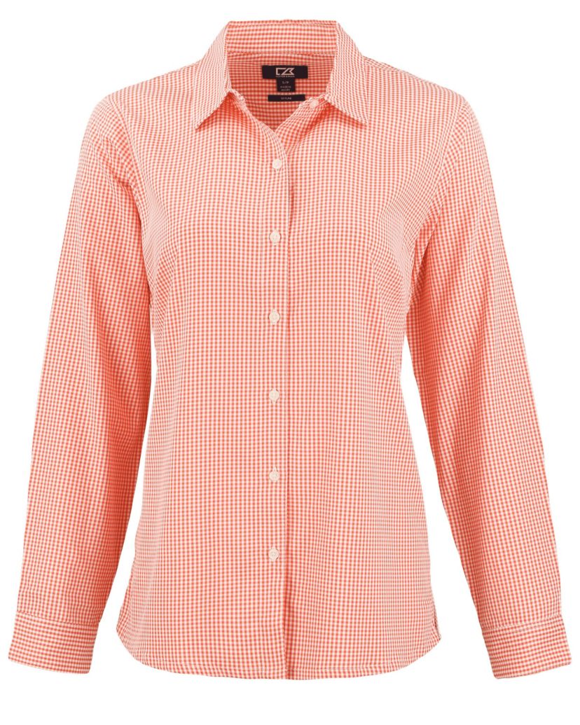 Cutter & Buck Skyline Epic Confidence Recycled Gingham Womens Long Sleeve Dress Shirt