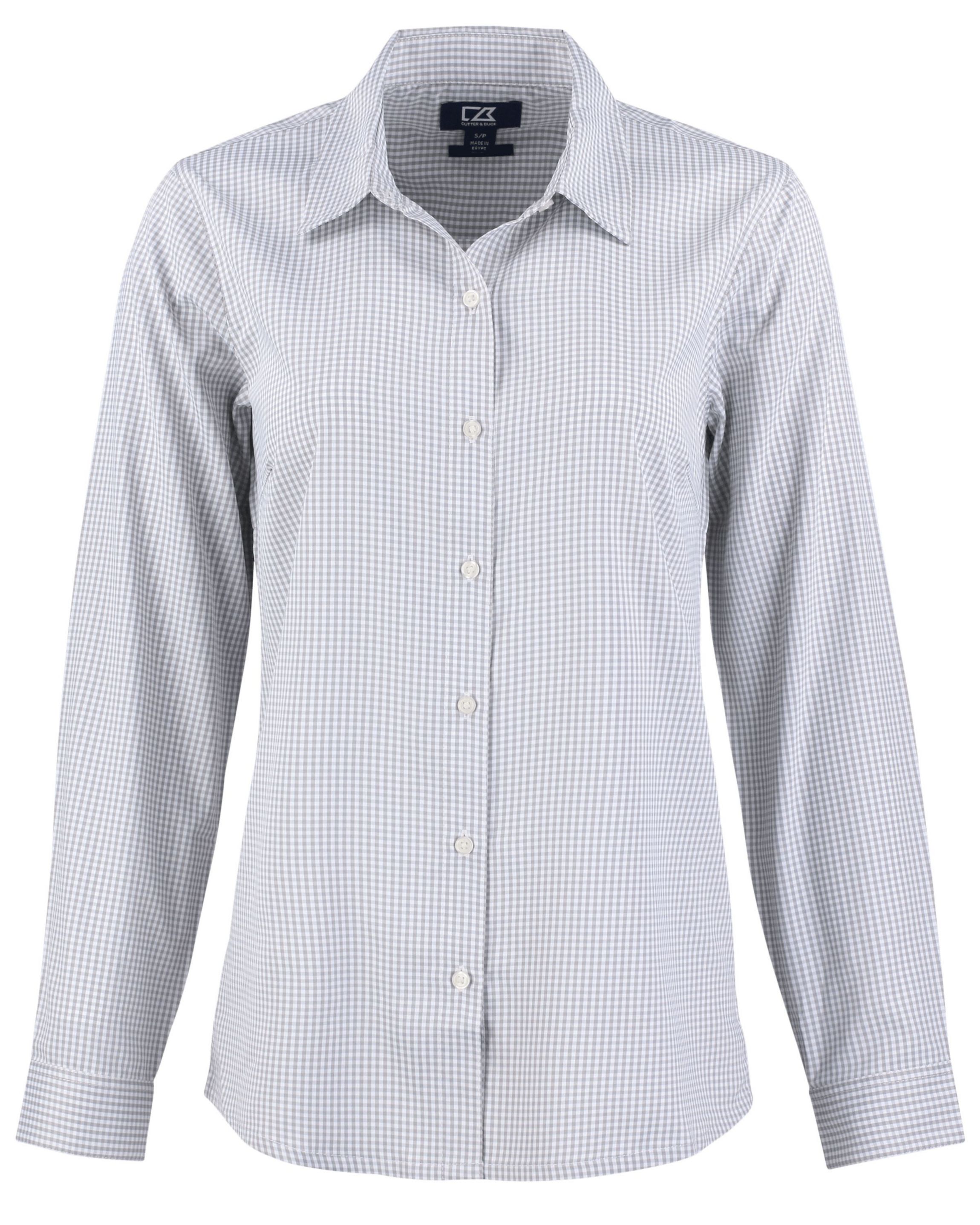 Cutter & Buck Skyline Epic Confidence Recycled Gingham Womens Long Sleeve Dress Shirt