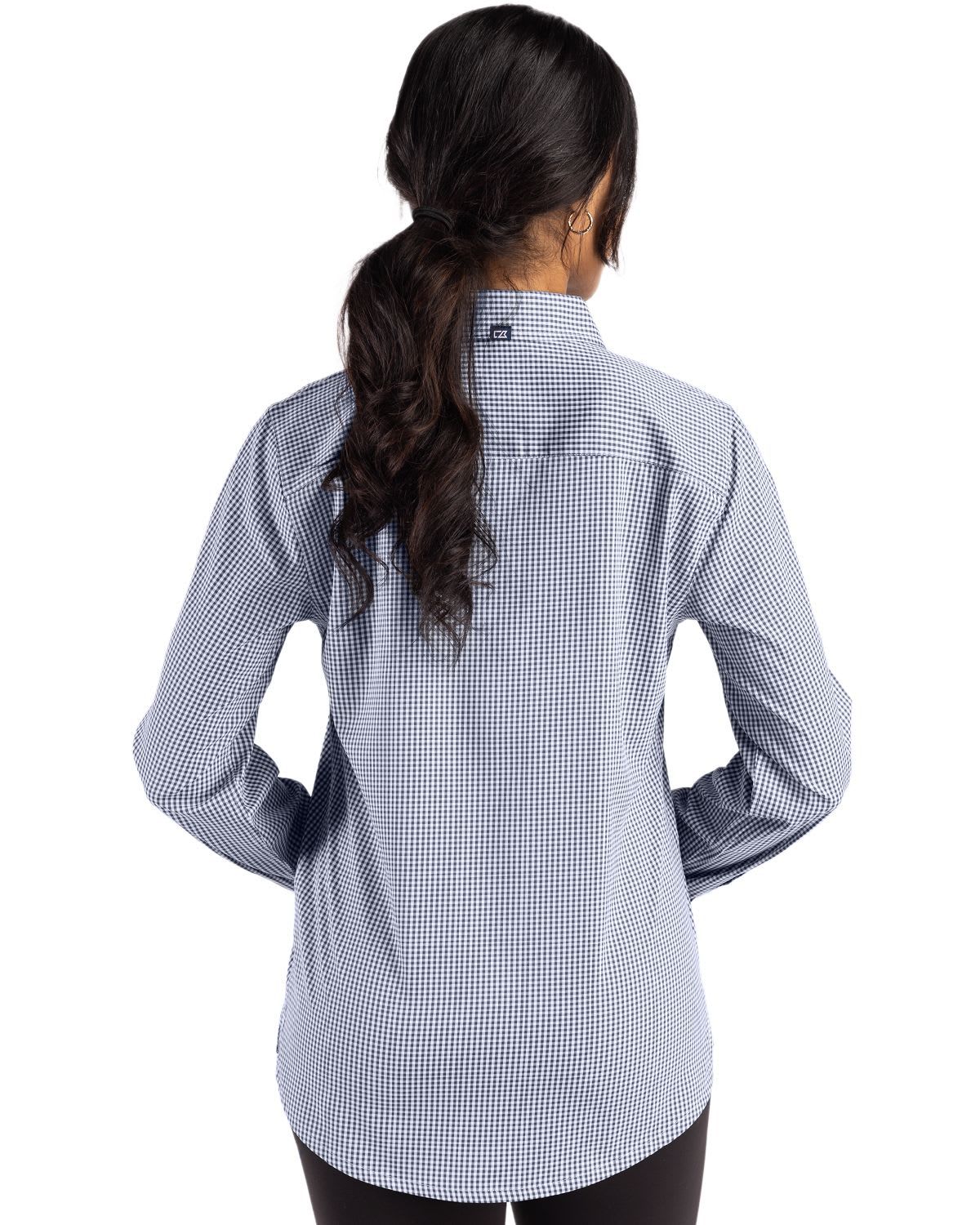 Cutter & Buck Skyline Epic Confidence Recycled Gingham Womens Long Sleeve Dress Shirt