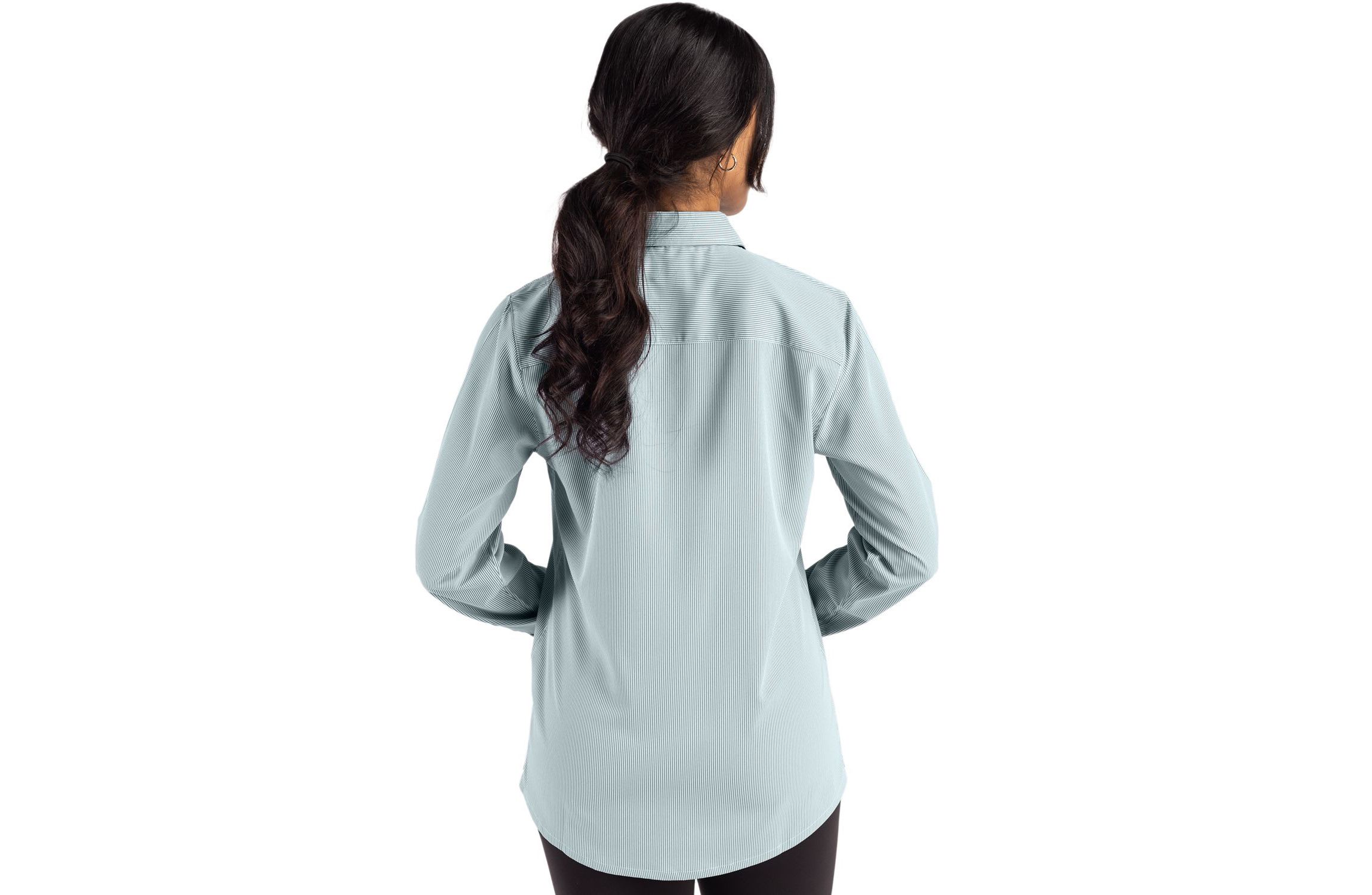 Cutter & Buck Skyline Epic Confidence Recycled Pinstripe Womens Long Sleeve Dress Shirt