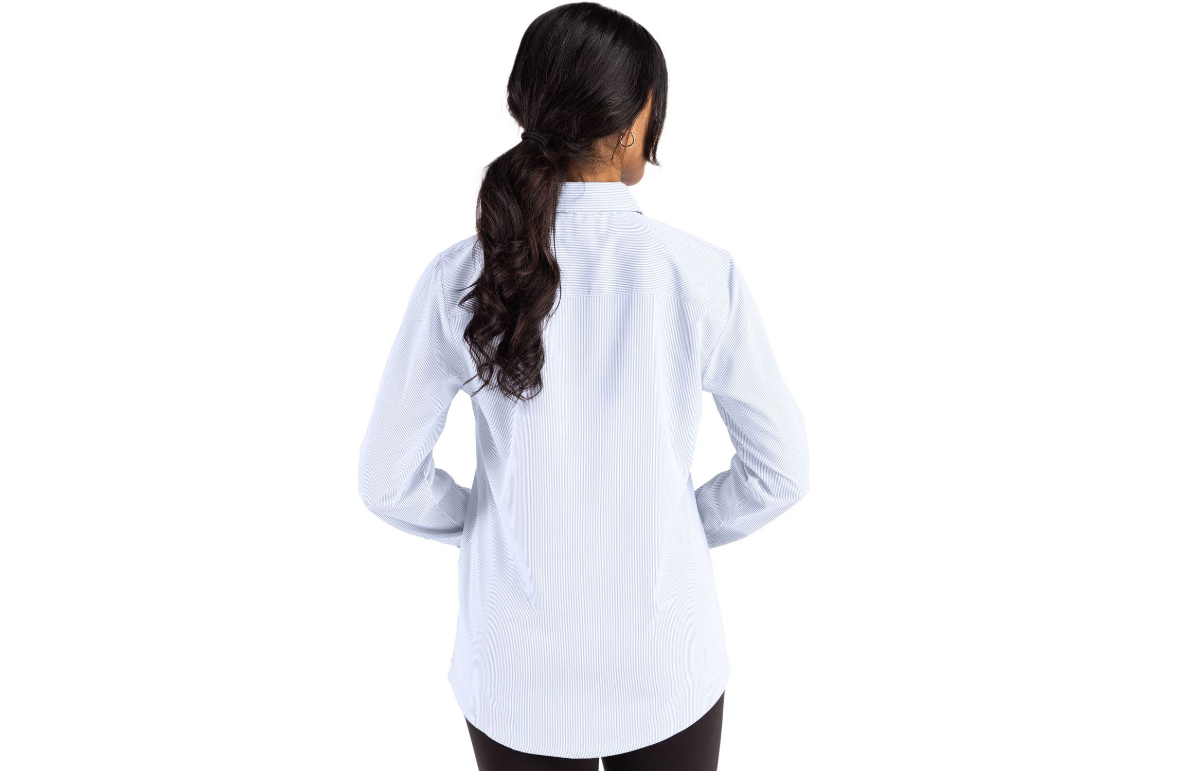 Cutter & Buck Skyline Epic Confidence Recycled Pinstripe Womens Long Sleeve Dress Shirt