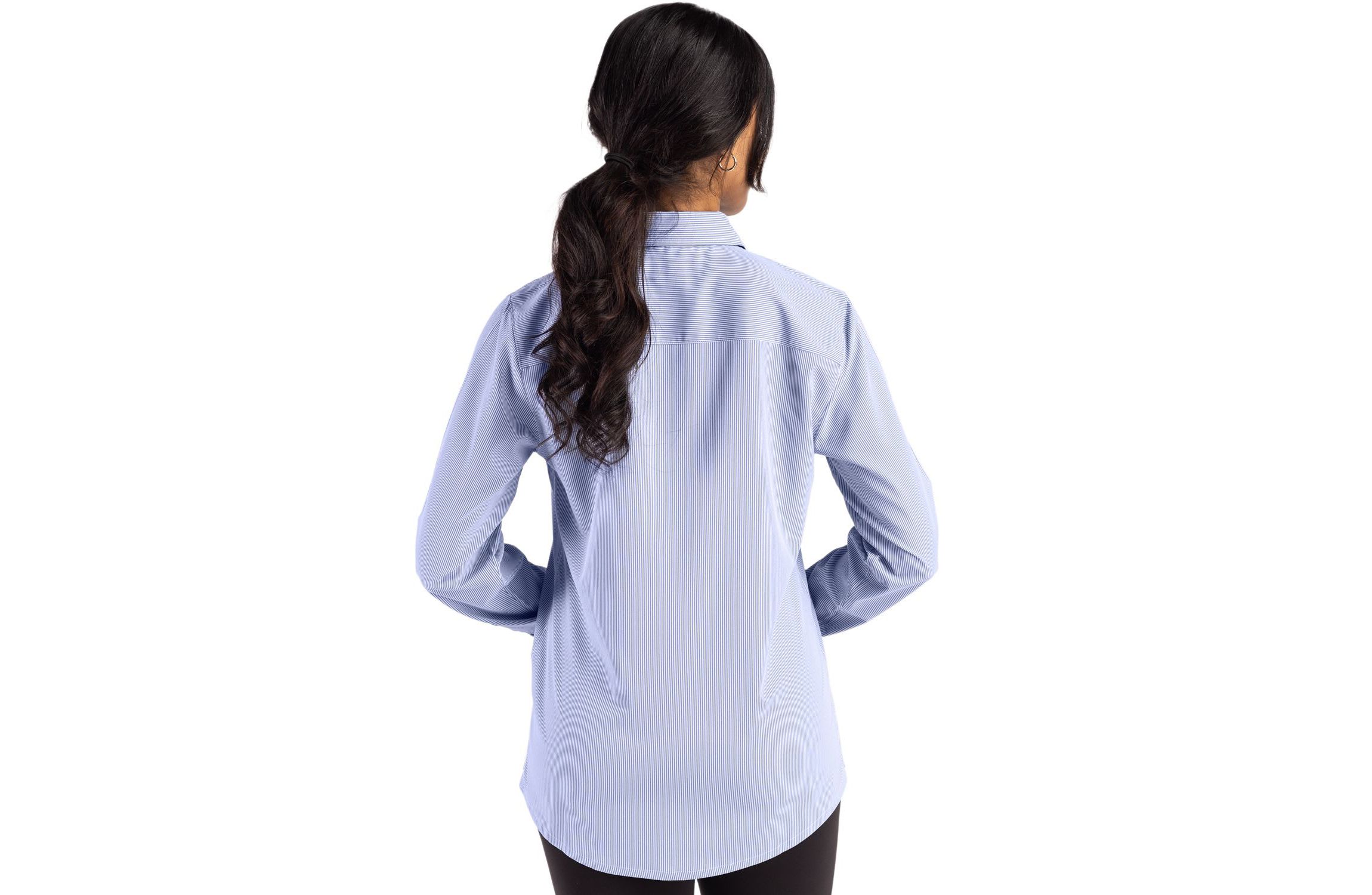 Cutter & Buck Skyline Epic Confidence Recycled Pinstripe Womens Long Sleeve Dress Shirt