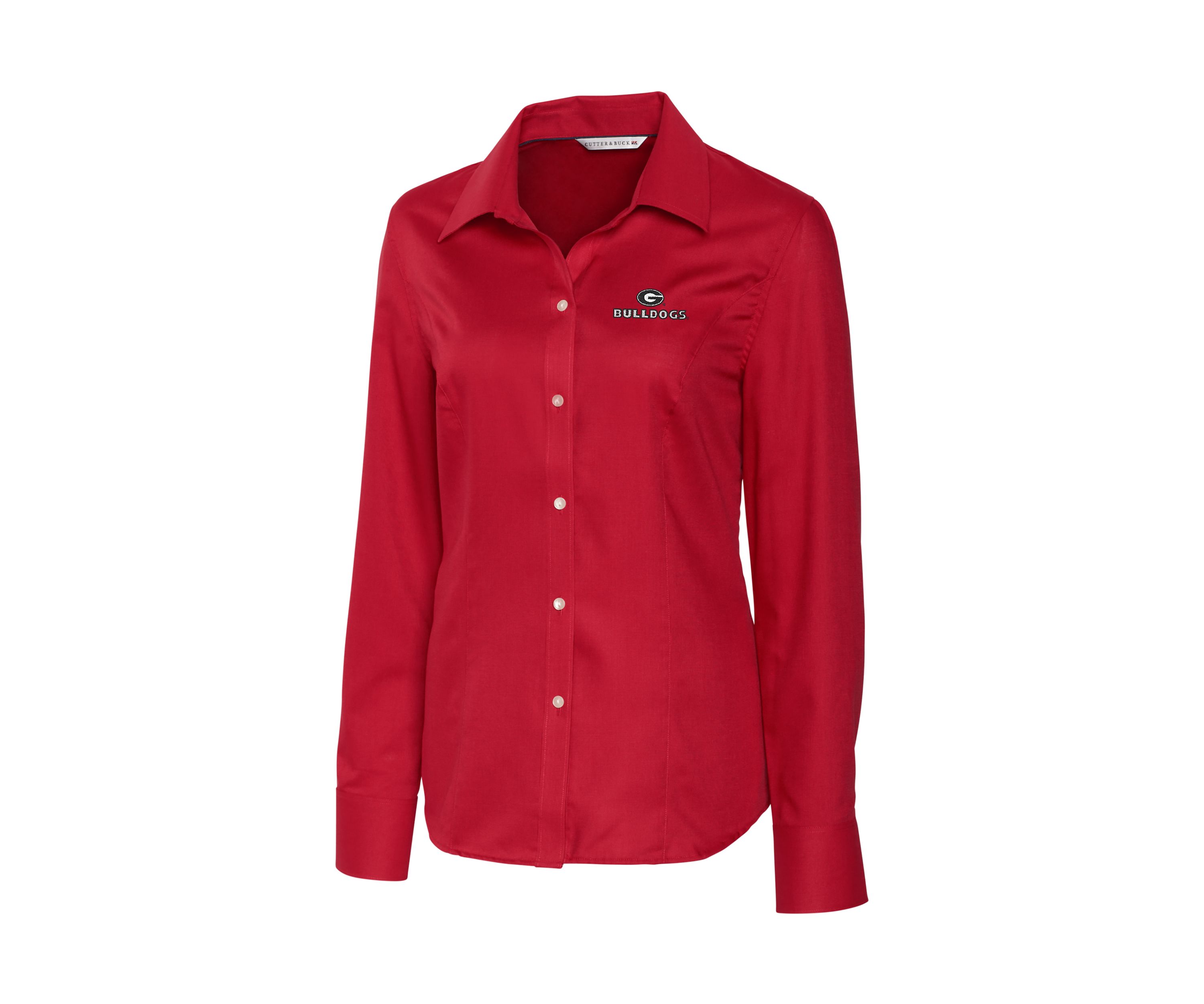  NCAA Georgia Bulldogs Long Sleeve Epic Easy Care Nailshead Shirt 