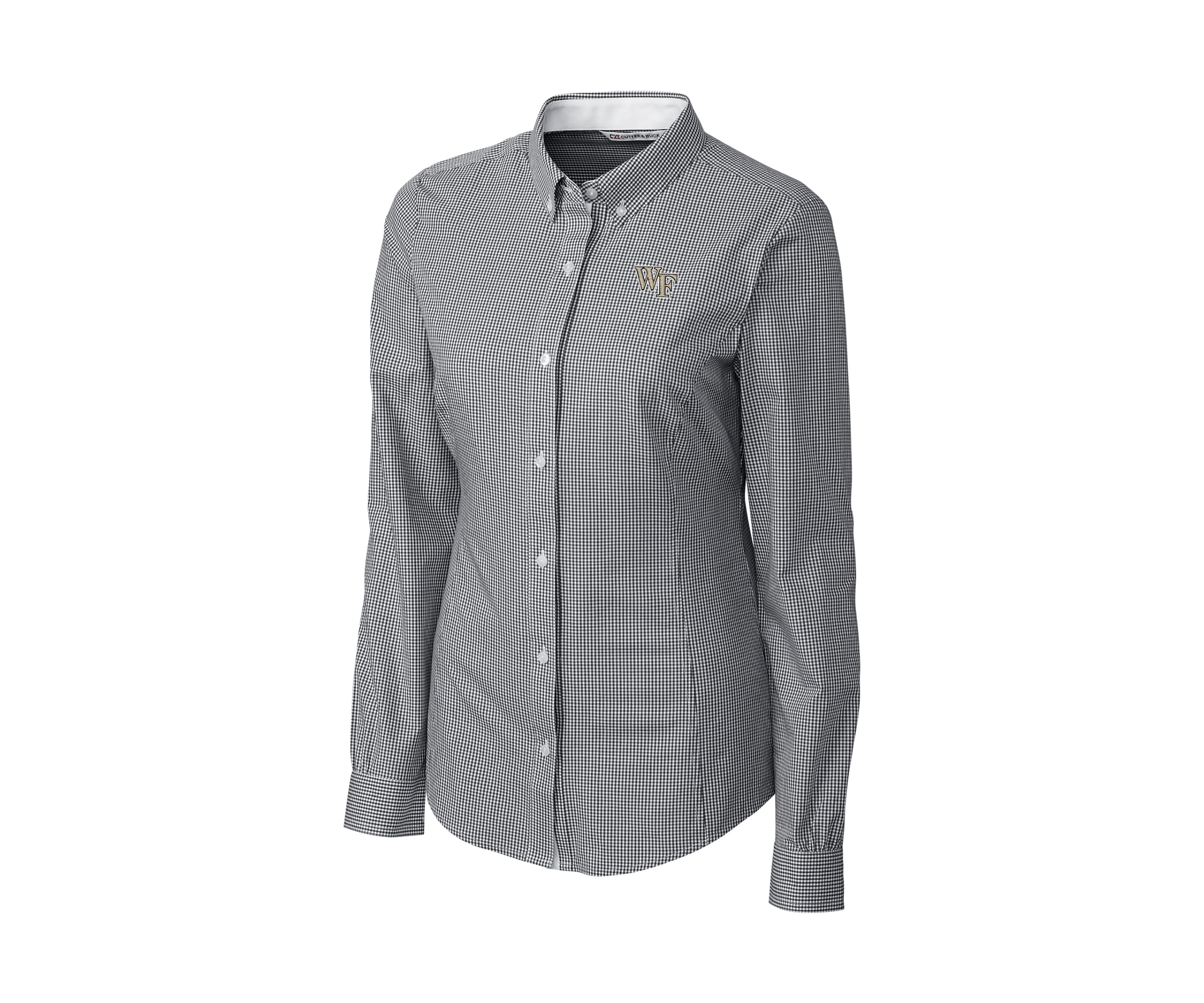  NCAA Wake Forest Demon Deacons Long Sleeve Epic Easy Care Gingham Shirt 