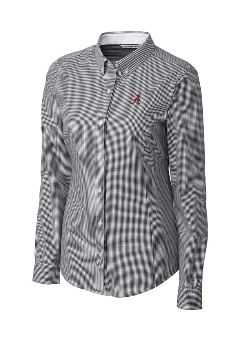  NCAA Alabama Crimson Tide Long Sleeve Epic Easy Care Gingham Shirt 