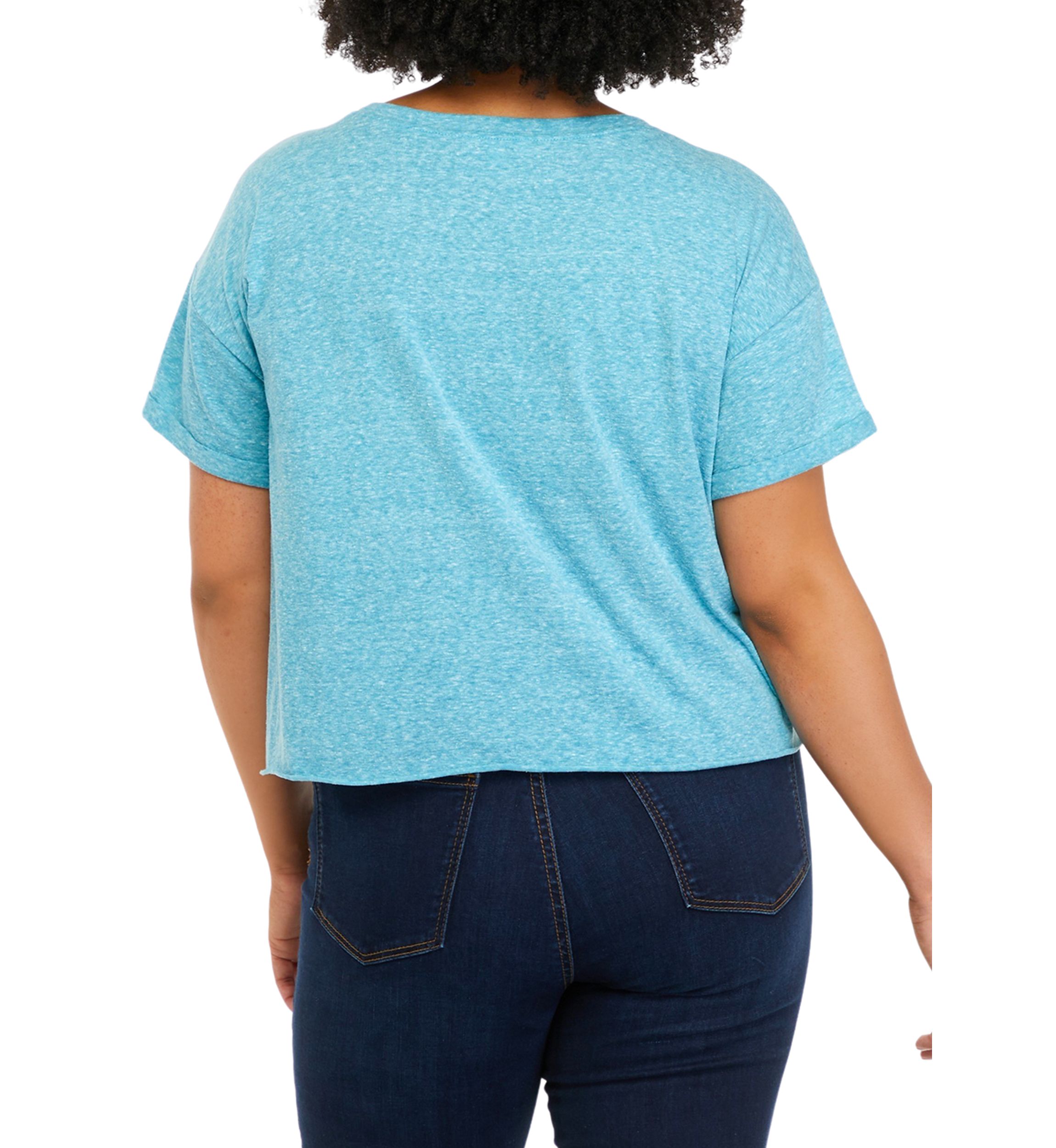 Plus Size Drop Shoulder Cropped T-Shirt 