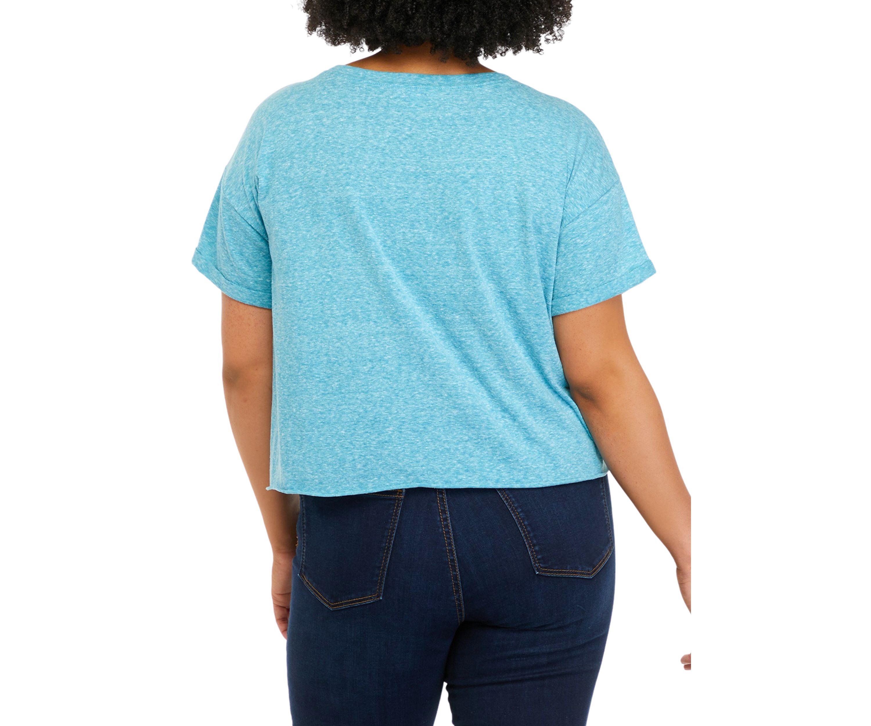 Plus Size Drop Shoulder Cropped T-Shirt 