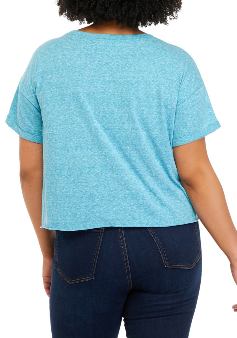 Plus Size Drop Shoulder Cropped T-Shirt 