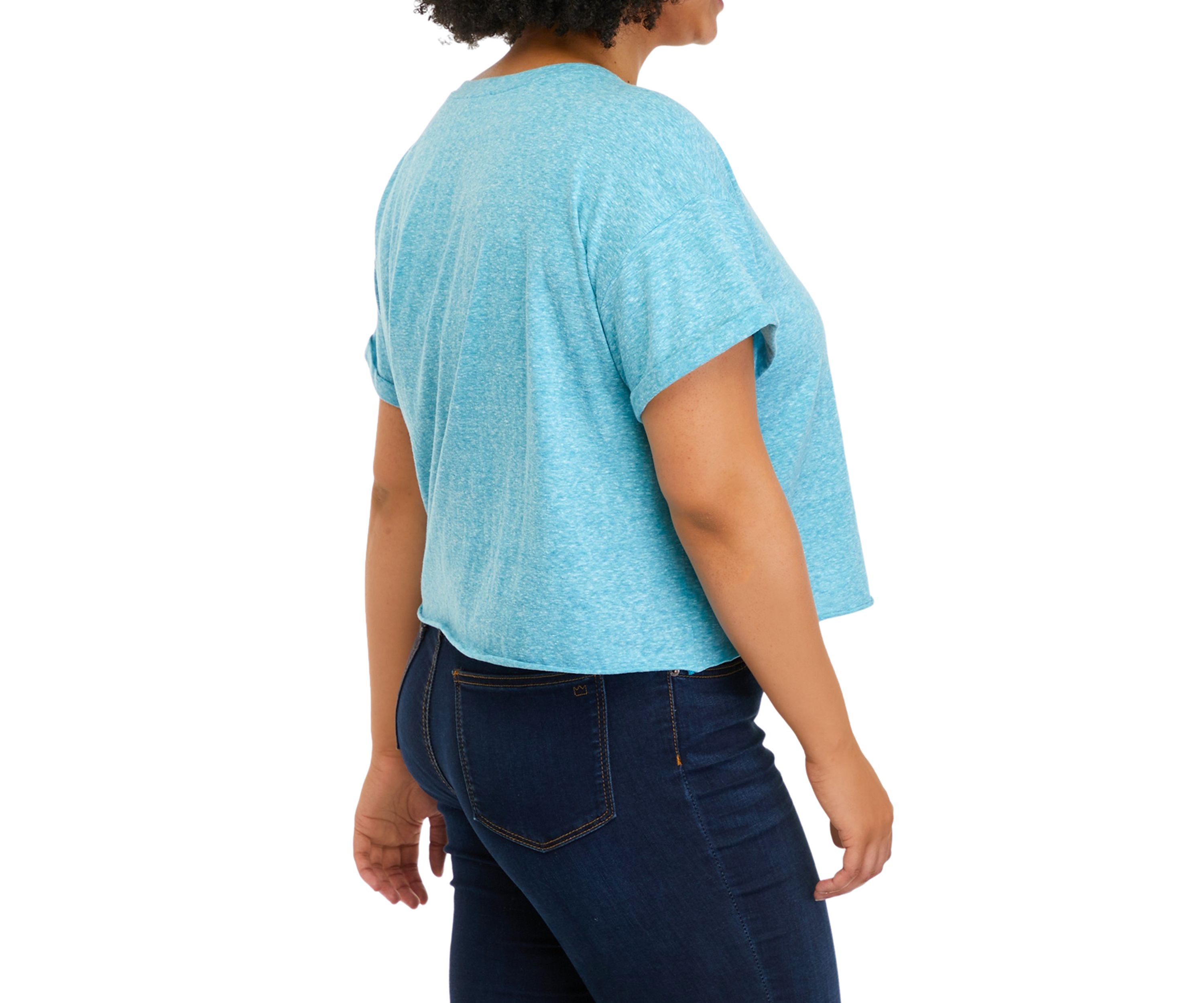Plus Size Drop Shoulder Cropped T-Shirt 