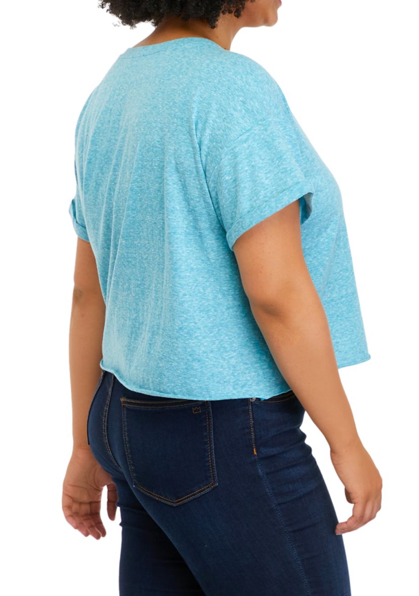 Plus Size Drop Shoulder Cropped T-Shirt 