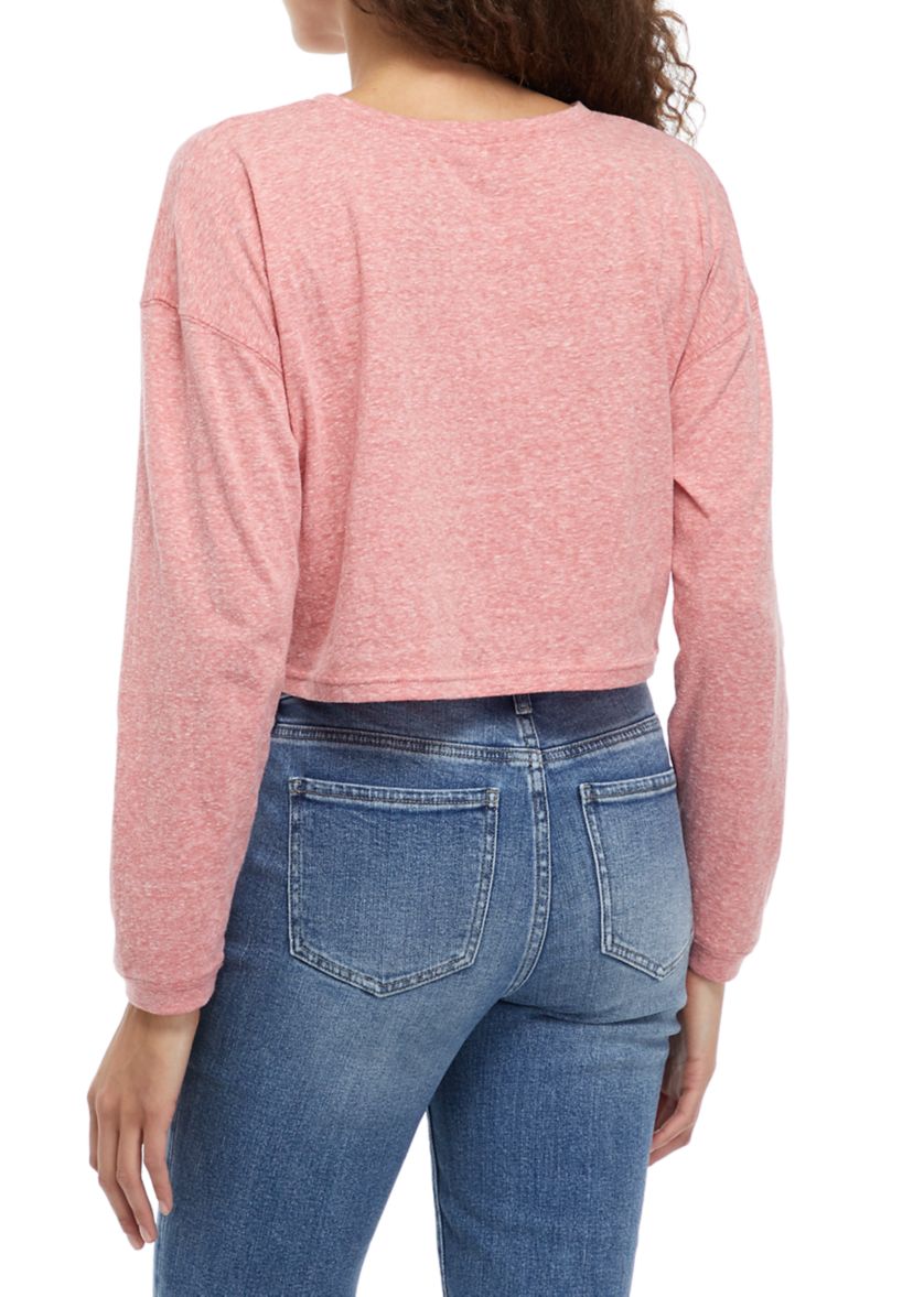 Juniors Long Sleeve Burnout T-Shirt