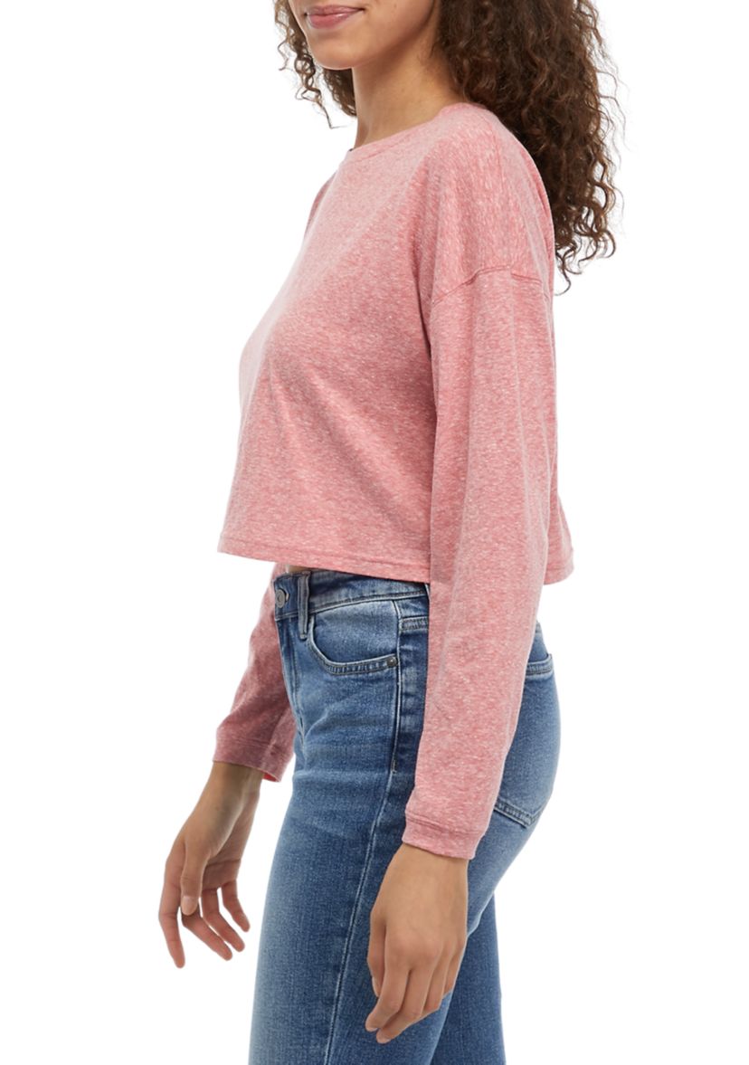 Juniors Long Sleeve Burnout T-Shirt