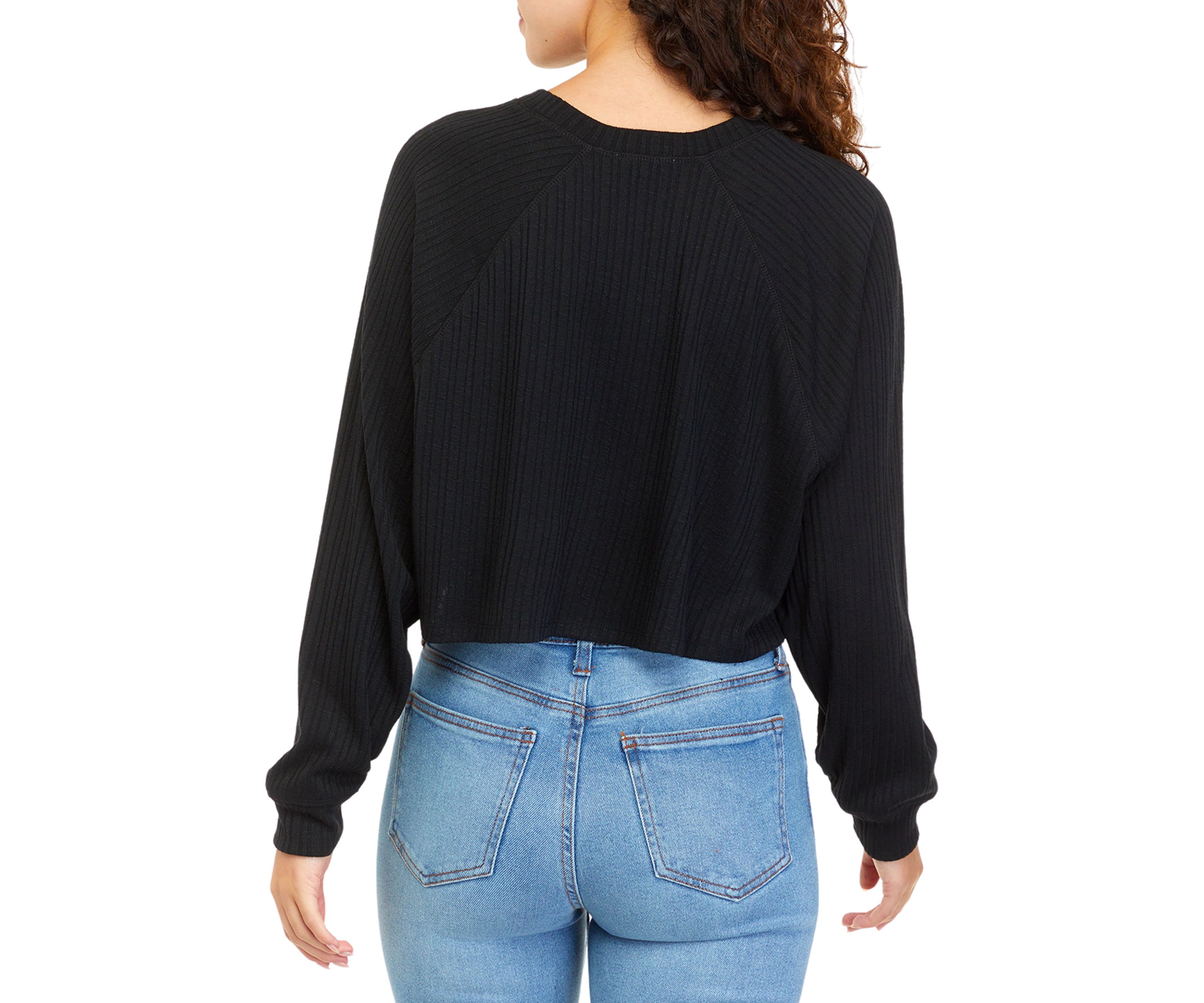 Juniors Long Sleeve Ribbed Top