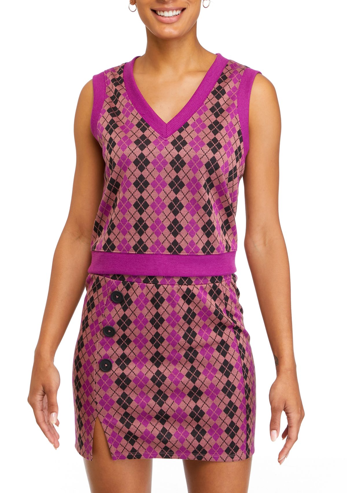 Juniors Sleeveless Ponte Vest