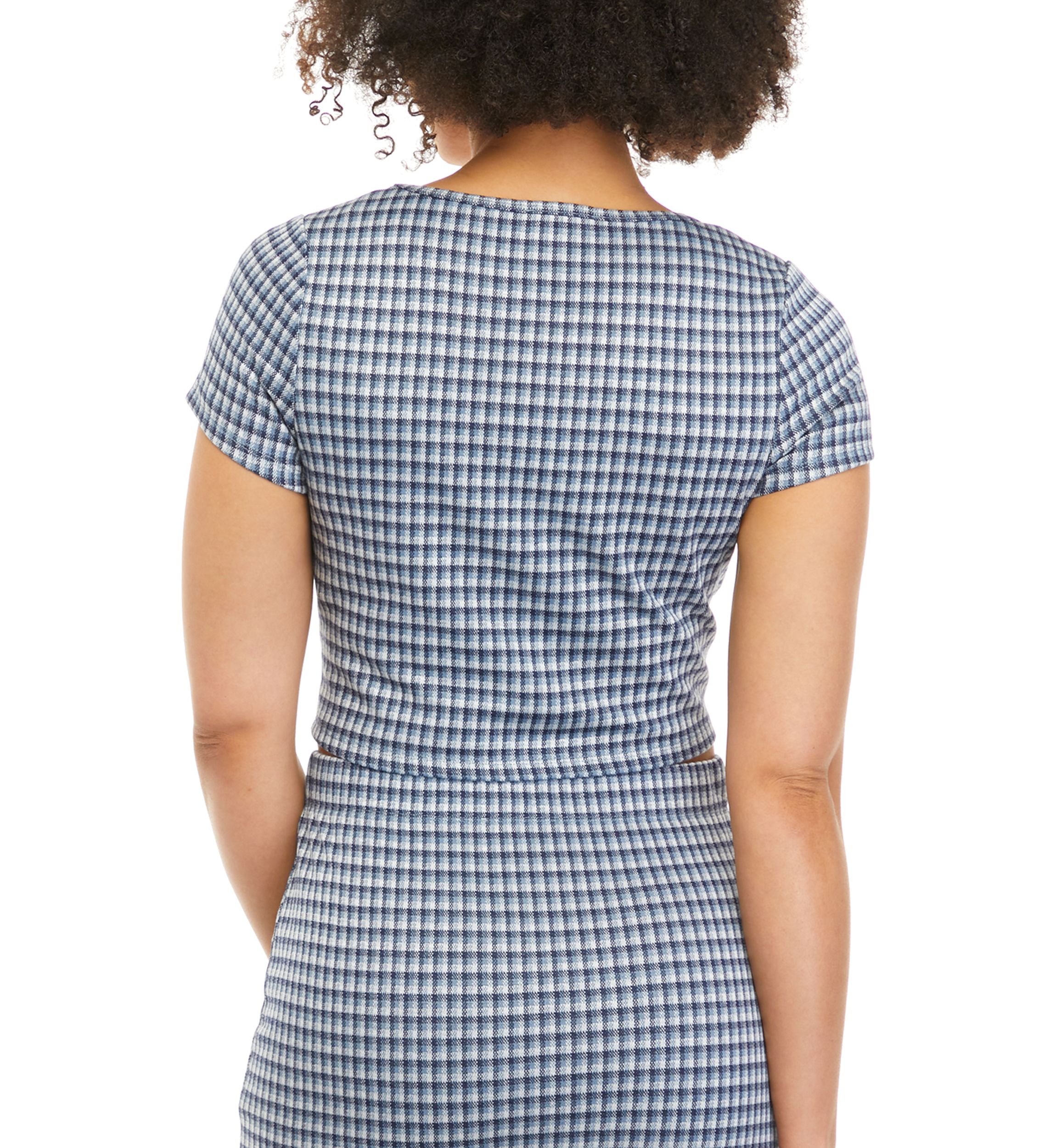 Juniors Checkered Crop Top 