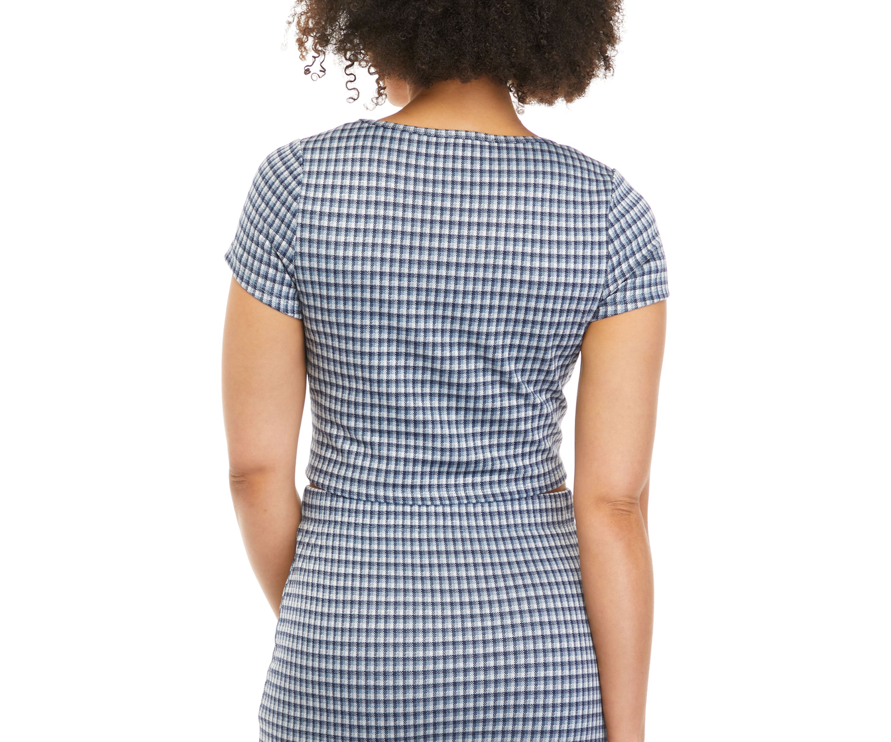 Juniors Checkered Crop Top 