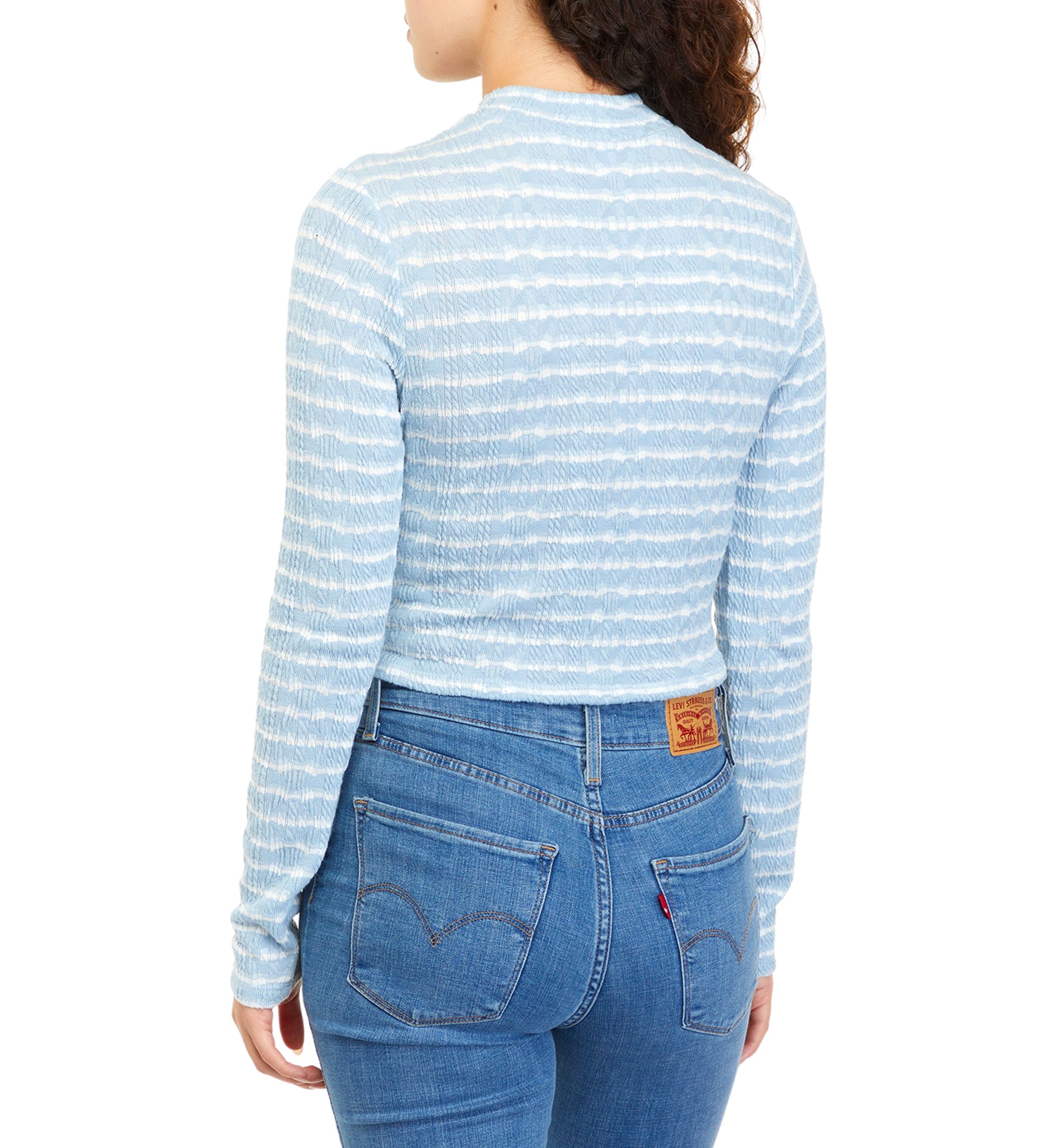 Juniors Long Sleeve Textured Mock Neck Top