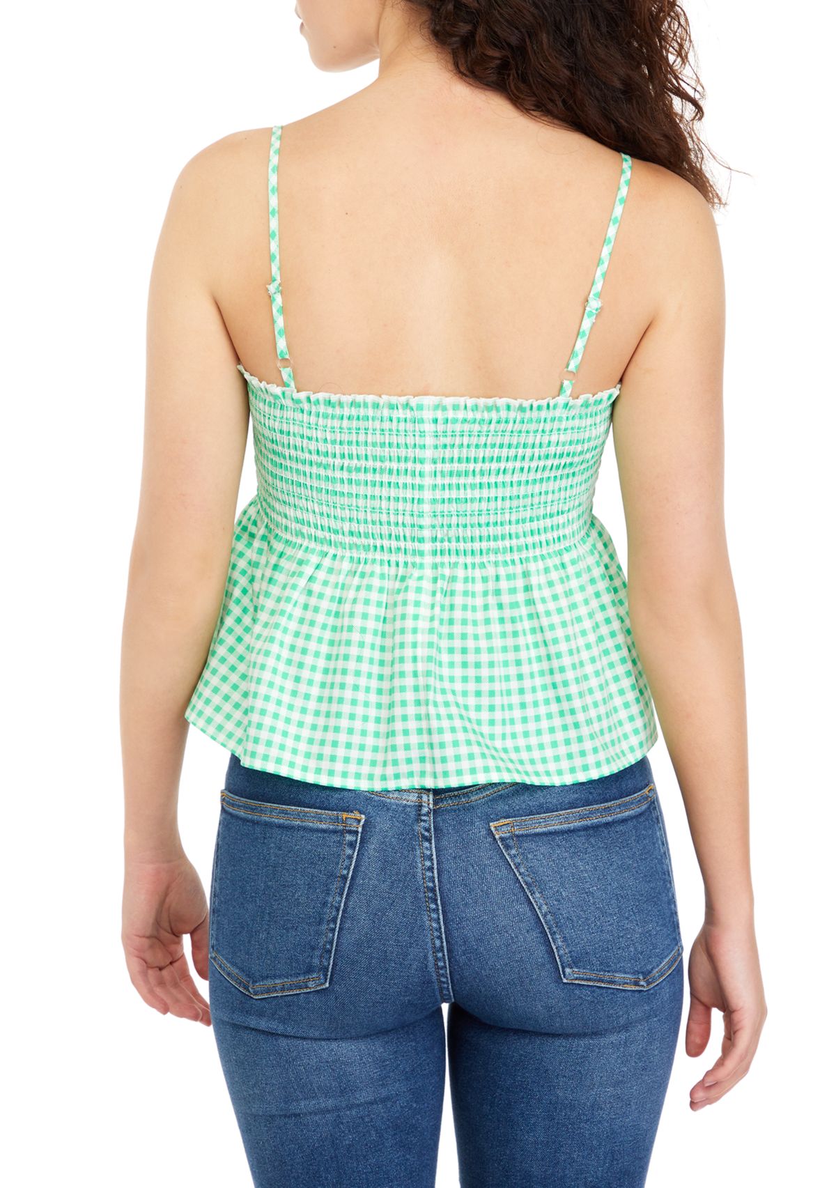 Juniors Smocked Peplum Top