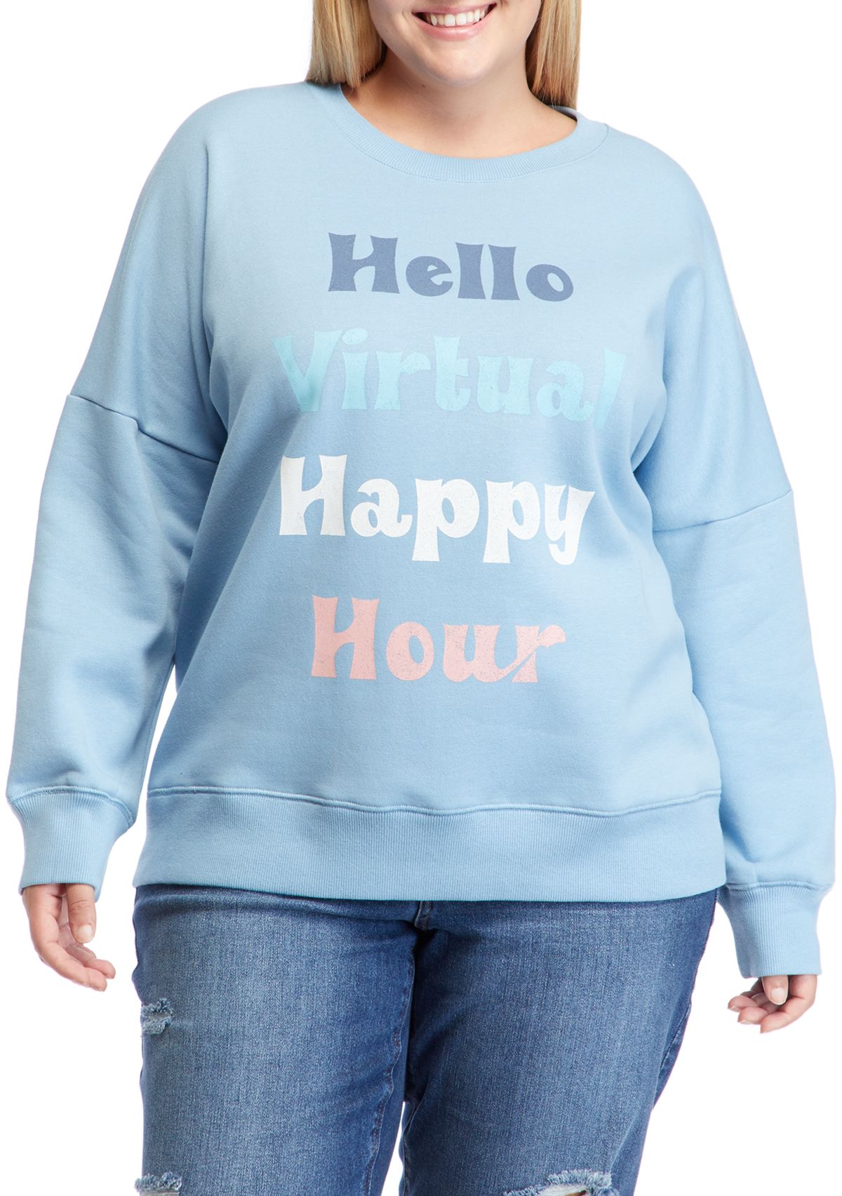 Soft Shop Plus Size Virtual Happy Hour Sweatshirt